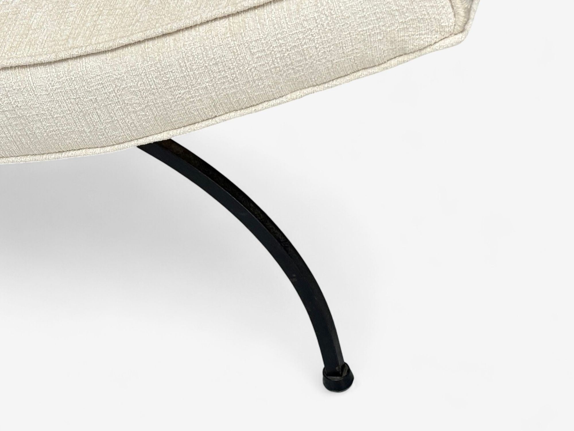 Milo Baughman, Iron, Fabric, Scoop Chair, USA, 1950s