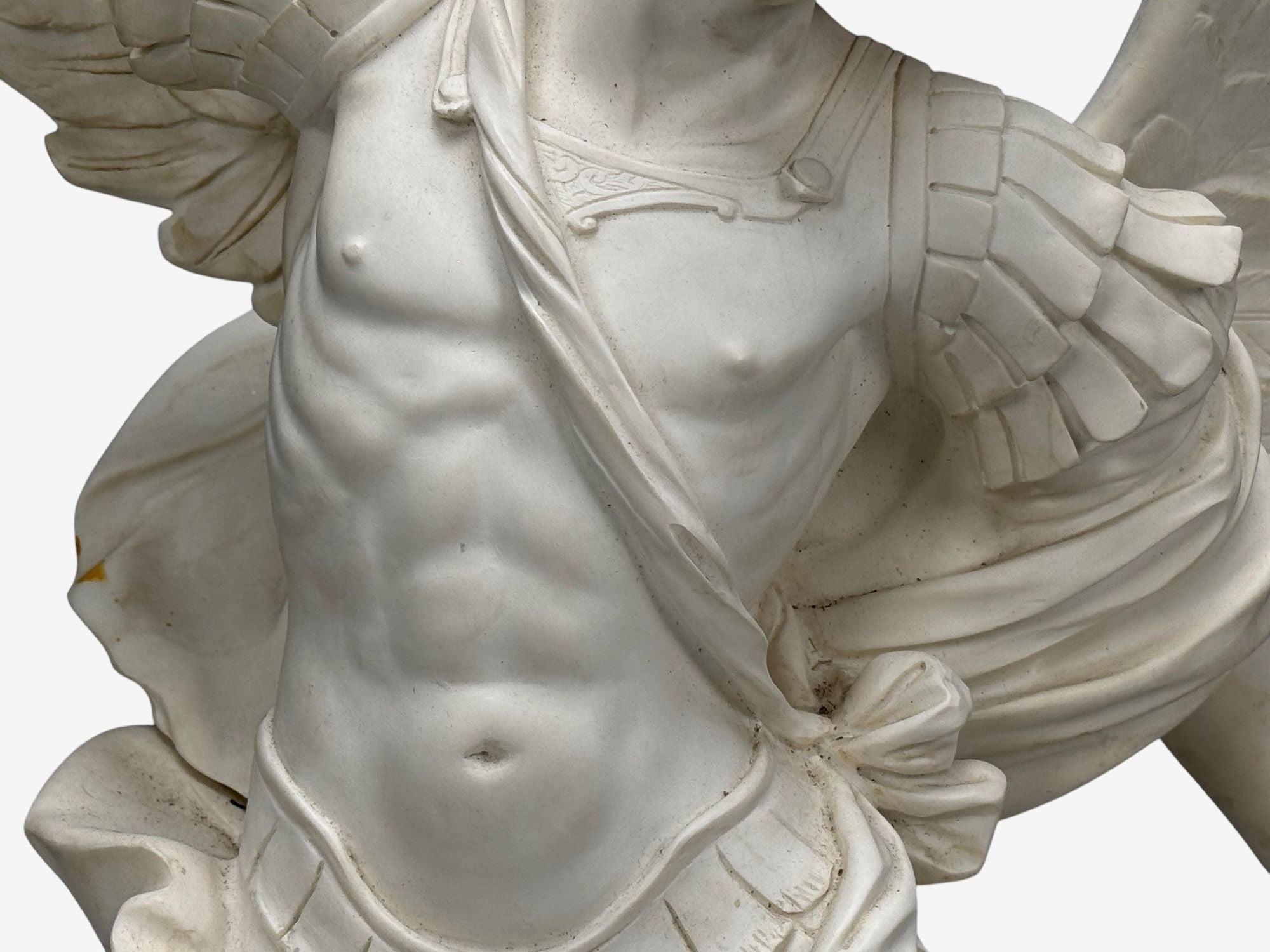 Statue of Saint Michael the Archangel, Composite, Marble Base, Italy, 20th c.