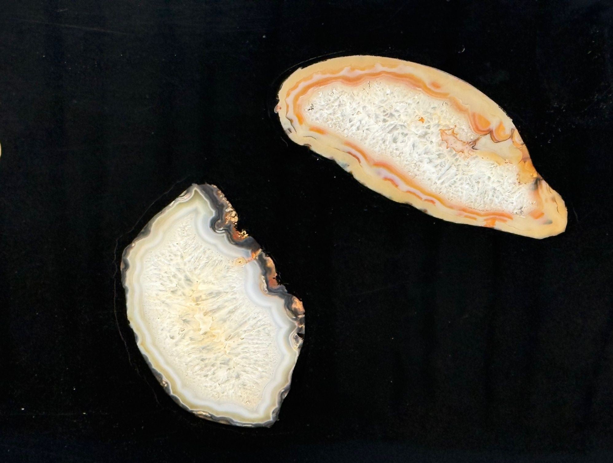 Ado Chale, Black Resin, Agate, Coffee Table, Belgium, 1990s