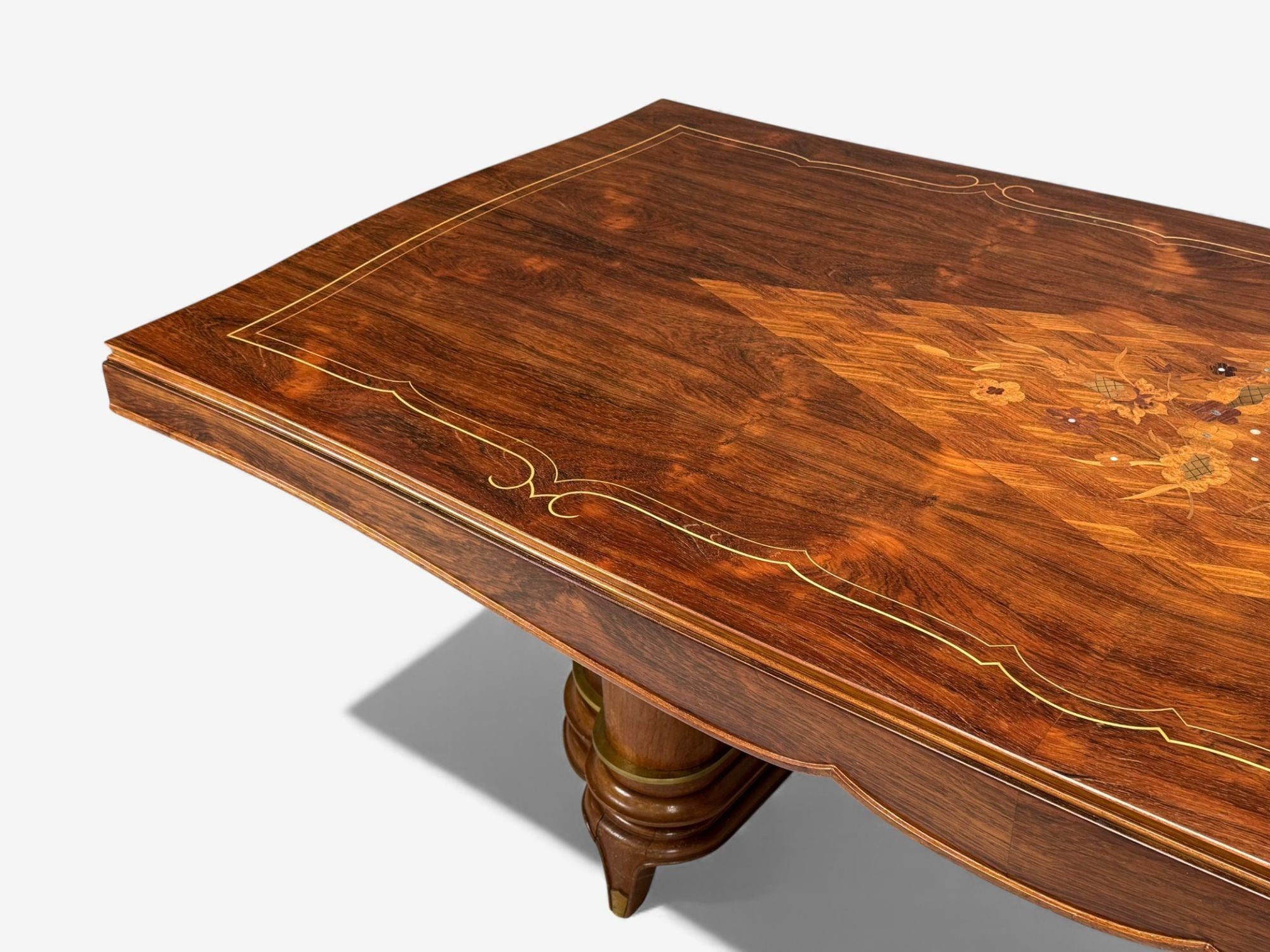 Jules Leleu, French Art Deco, Rosewood, Abalone, Rare Dining Table, France, 1930s