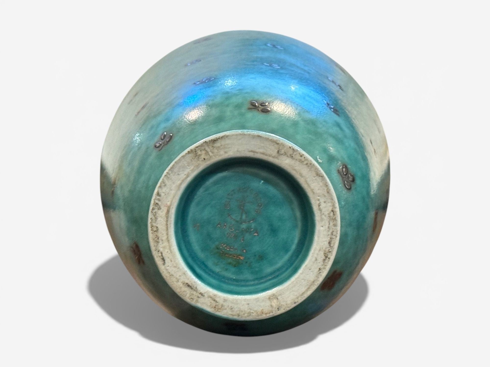 Wilhelm Kage, Green Ceramic, Argenta Vase, Sweden, 1930s