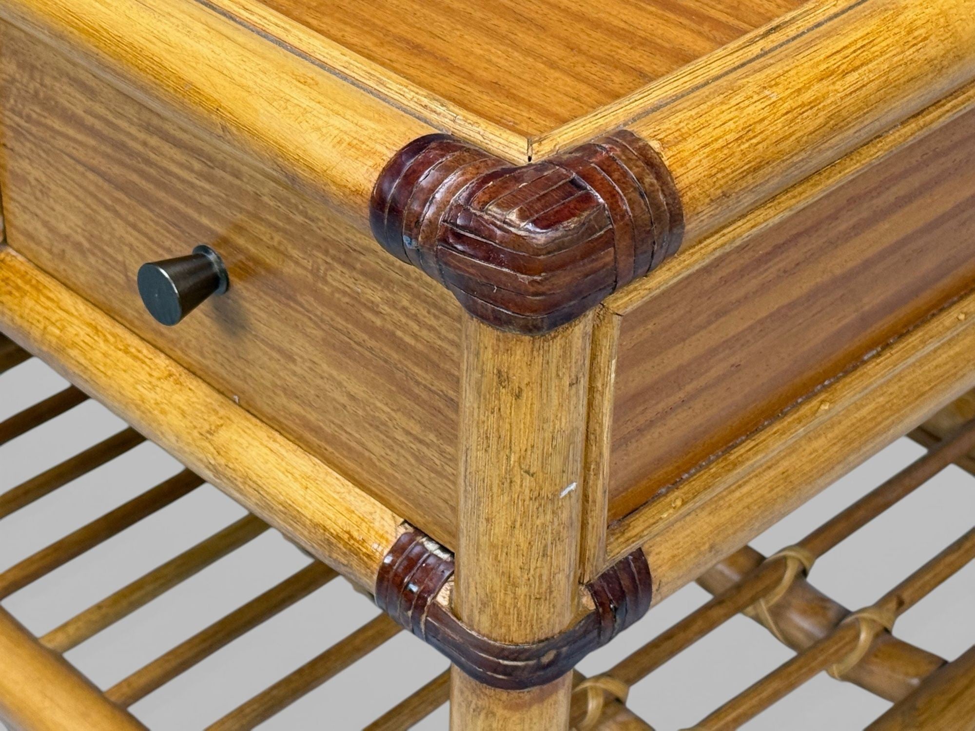 Kenneth Bergenblad, Nightstands, Bamboo, Rattan, Brass, Sweden, 1970s