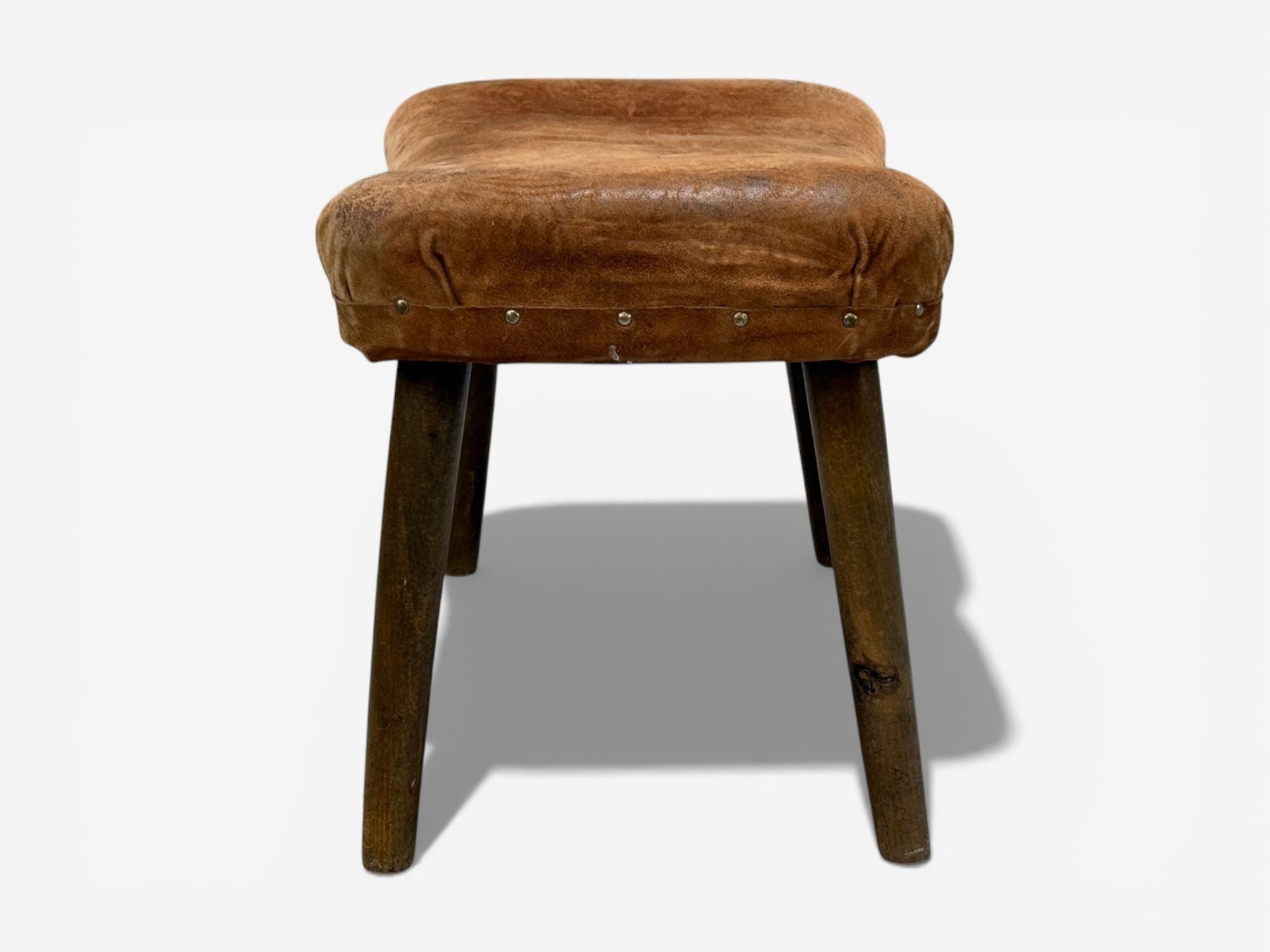 Madsen and Schubell, Ottoman, Beech, Suede, Sweden, 1940s