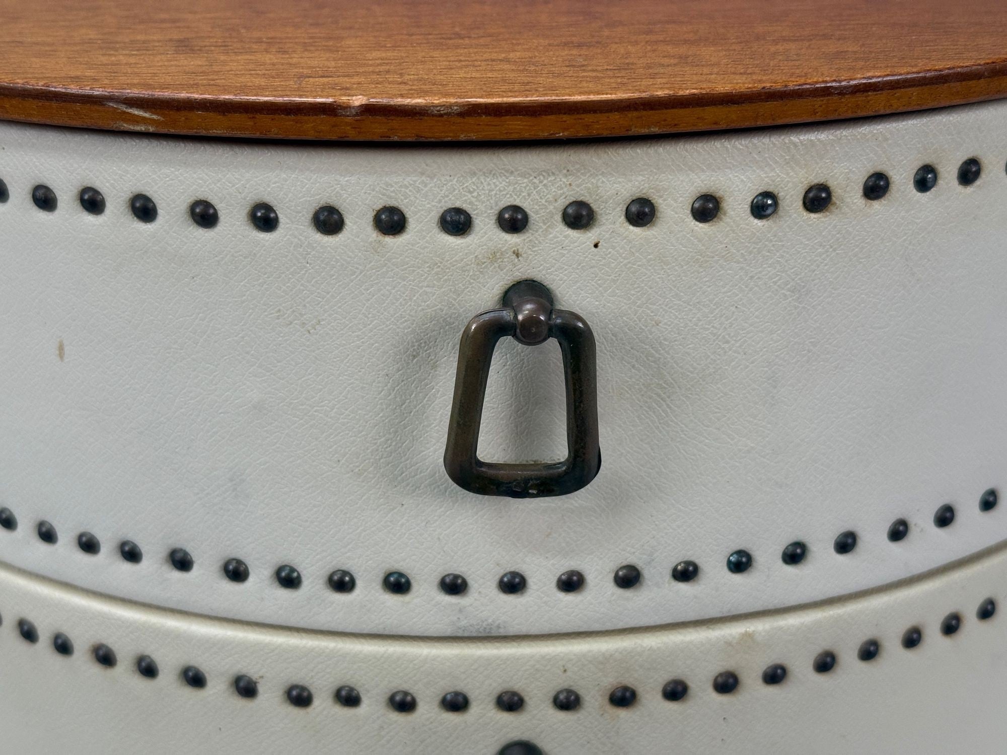 Halvdan Petterson, Nightstands, Leather, Beech, Brass, Sweden, 1950s