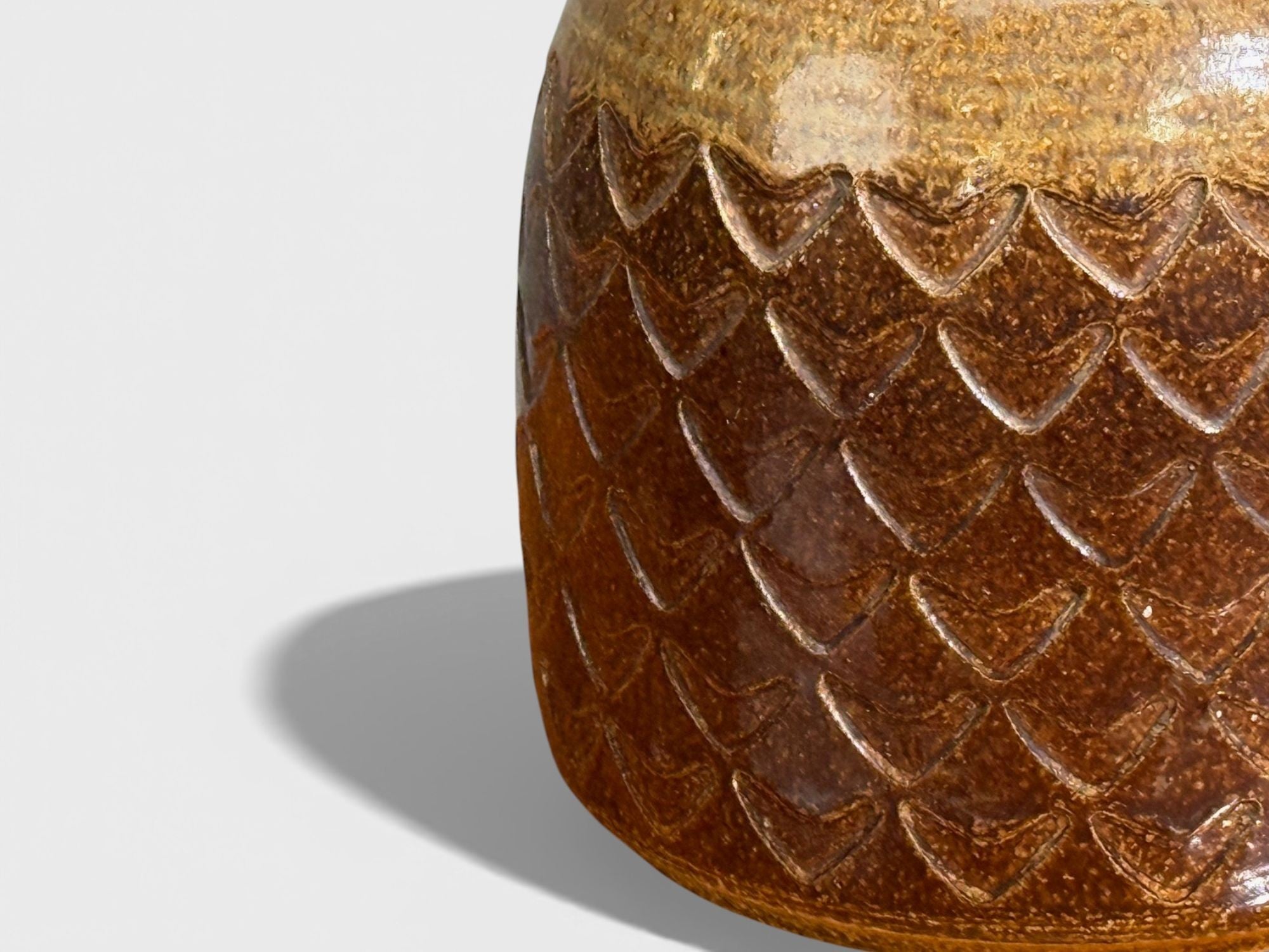 Søholm Stentøj, Table Lamp, Brown Glazed Ceramic, Denmark, 1970s
