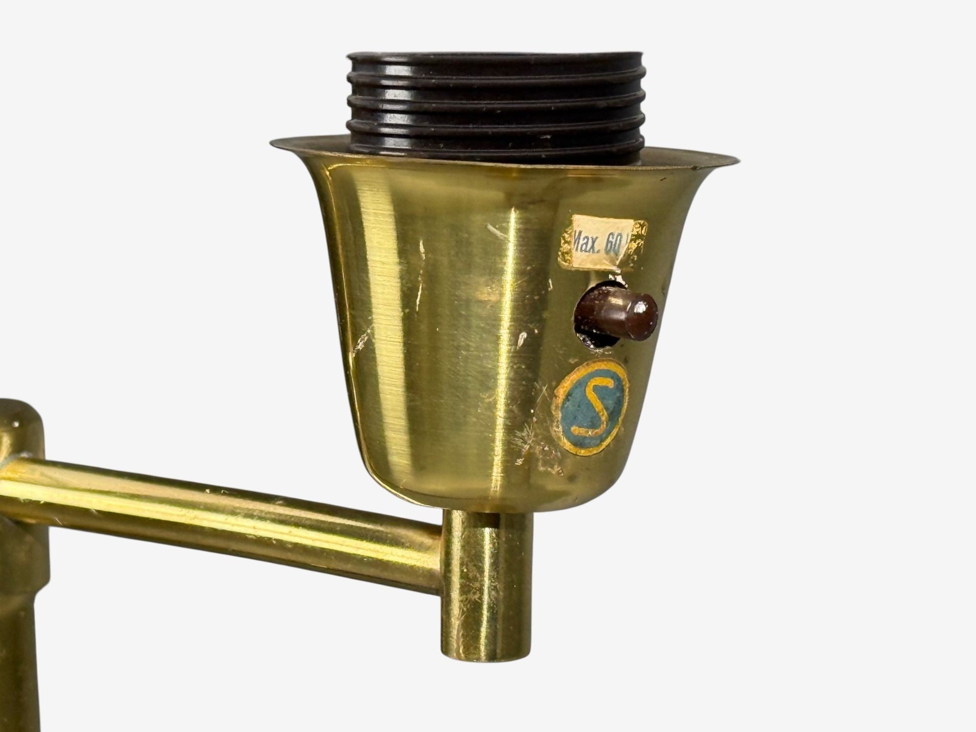 Swedish Modern, Floor Lamp, Teak, Brass, Sweden, 1960s