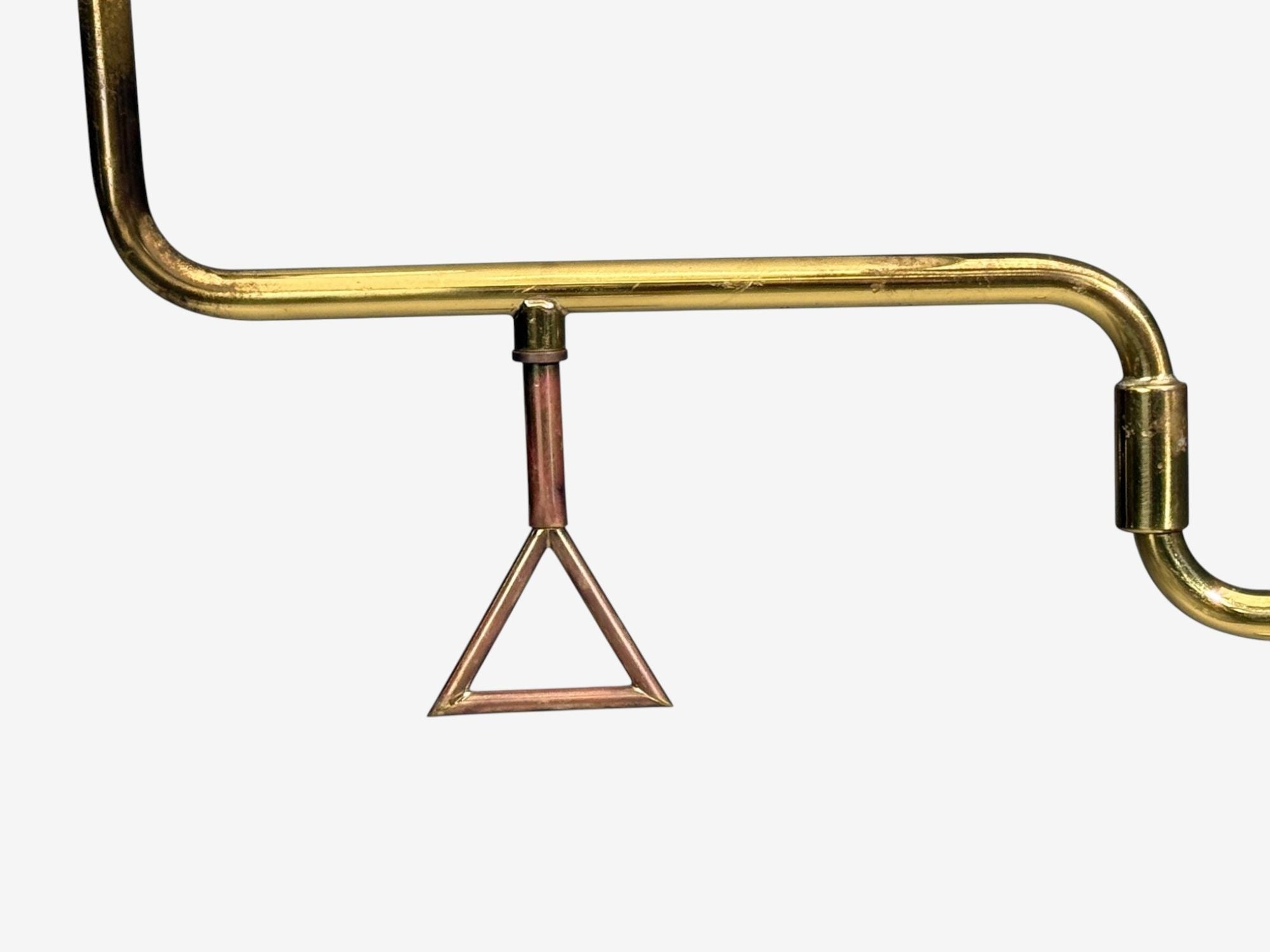 Armaturhantverk Göteborg, Articulating Floor Lamp, Brass, Fabric, Sweden, 1960s
