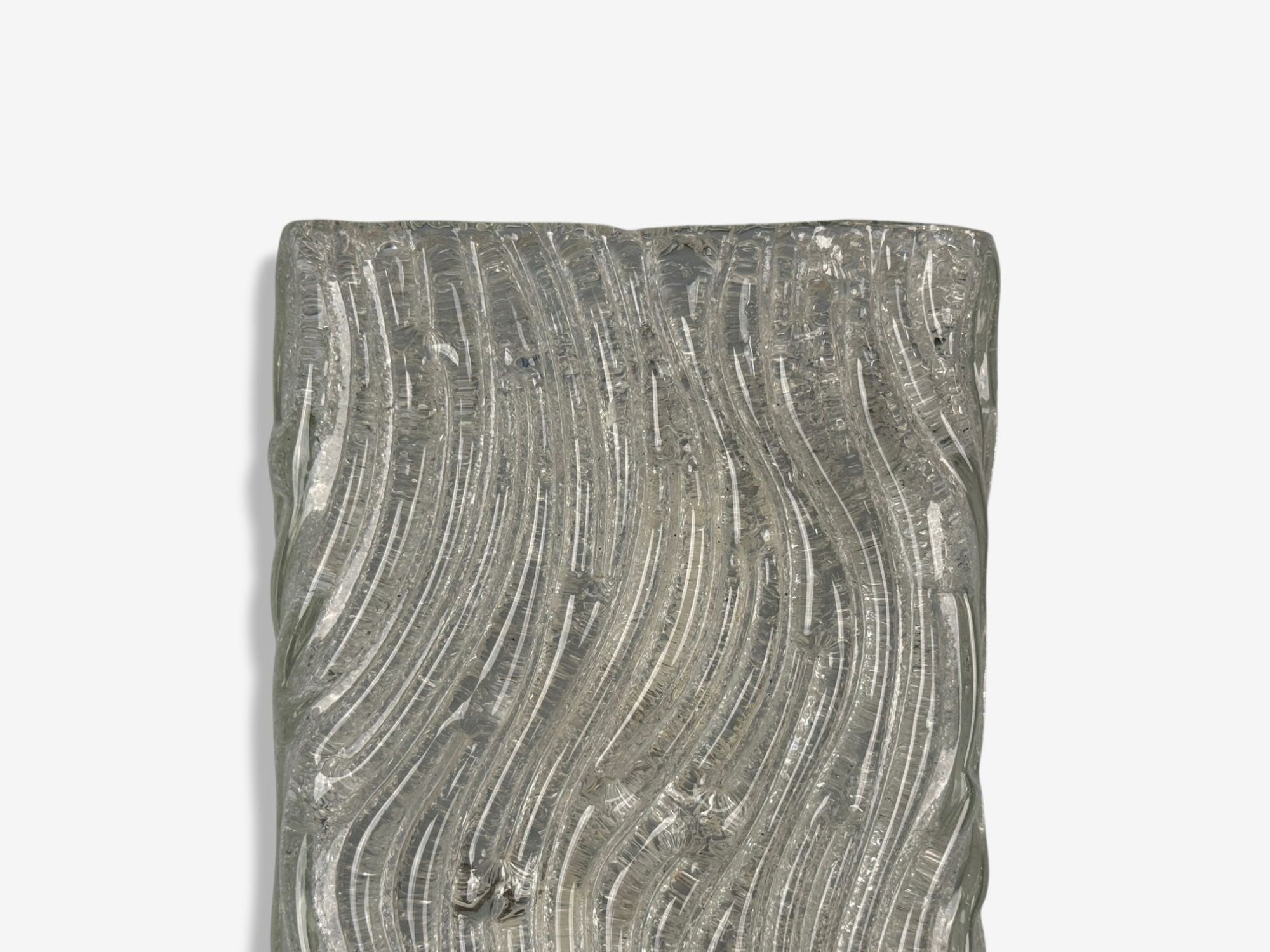 Swedish Modern, Textured Glass, Nickel, Wall Lights, Sweden, 1970s