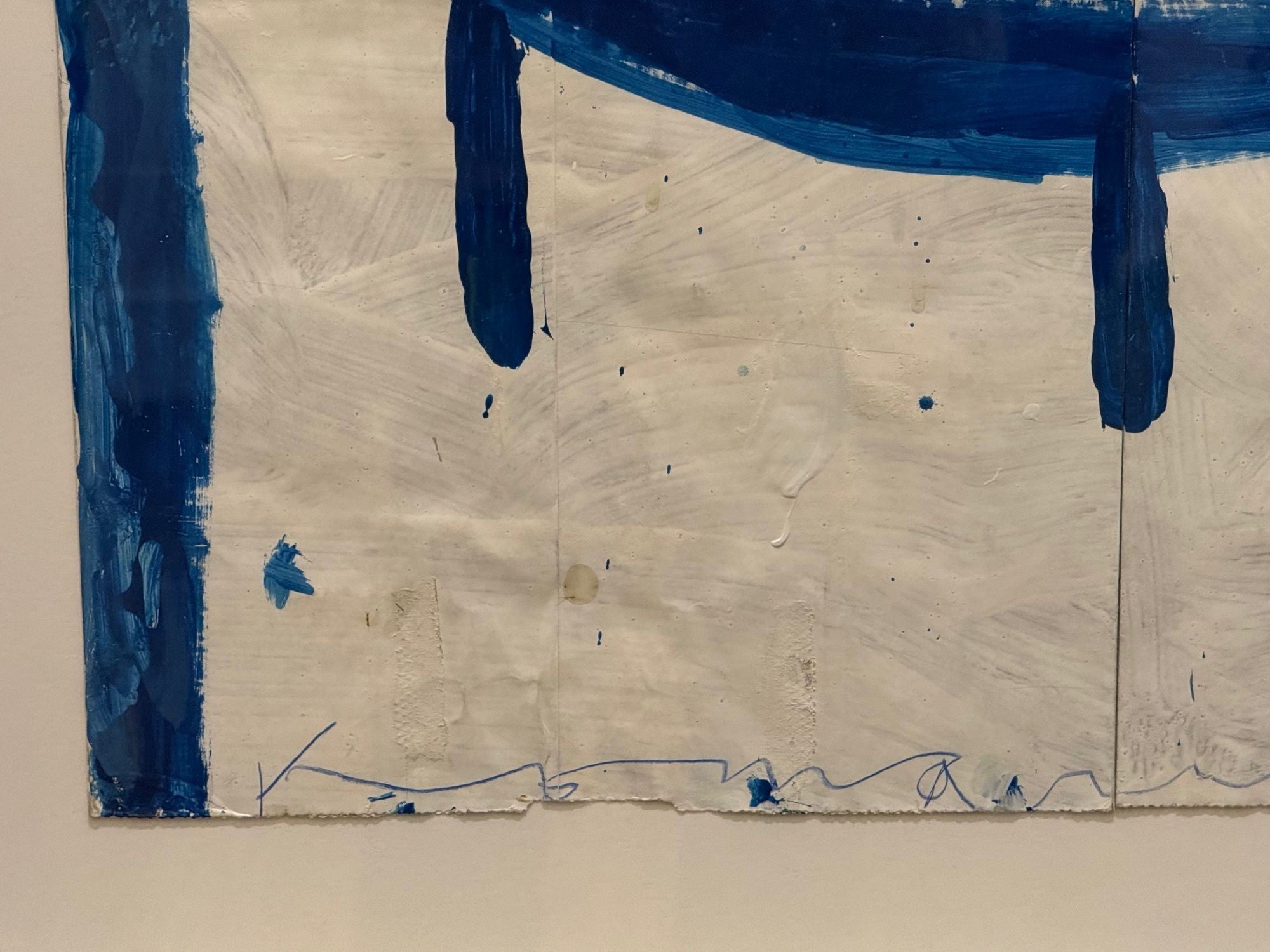 Gary Komarin, Blue and White Contemporary 'Cake' Painting, American, 21st C.