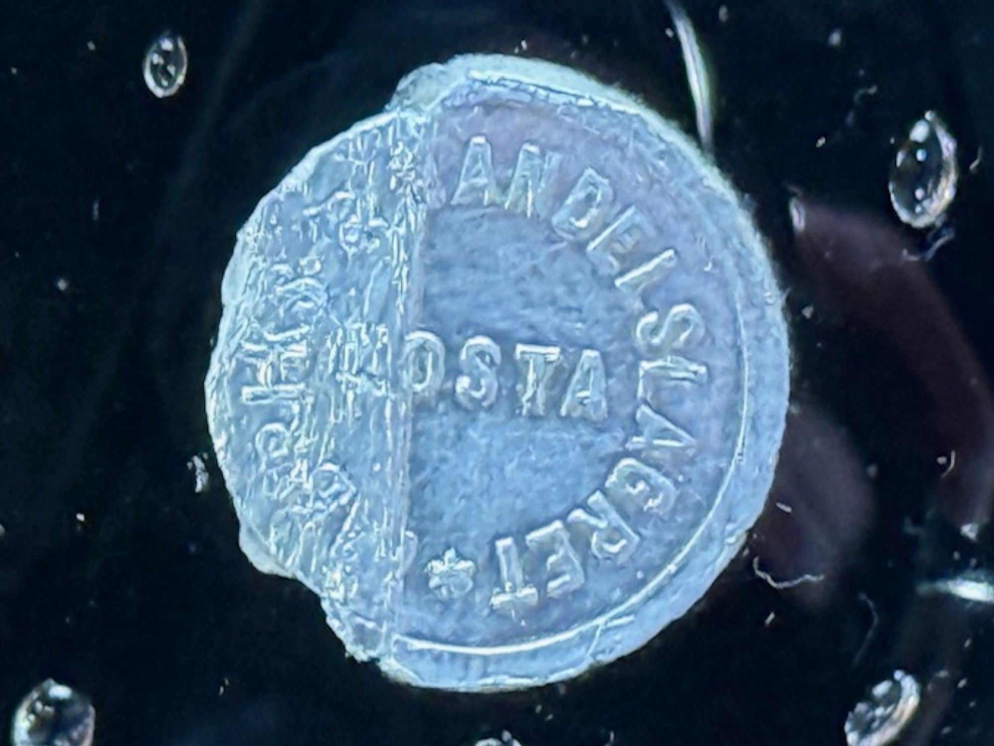 Kosta, Small Table Lamp, Black Glass, Sweden, 1950s