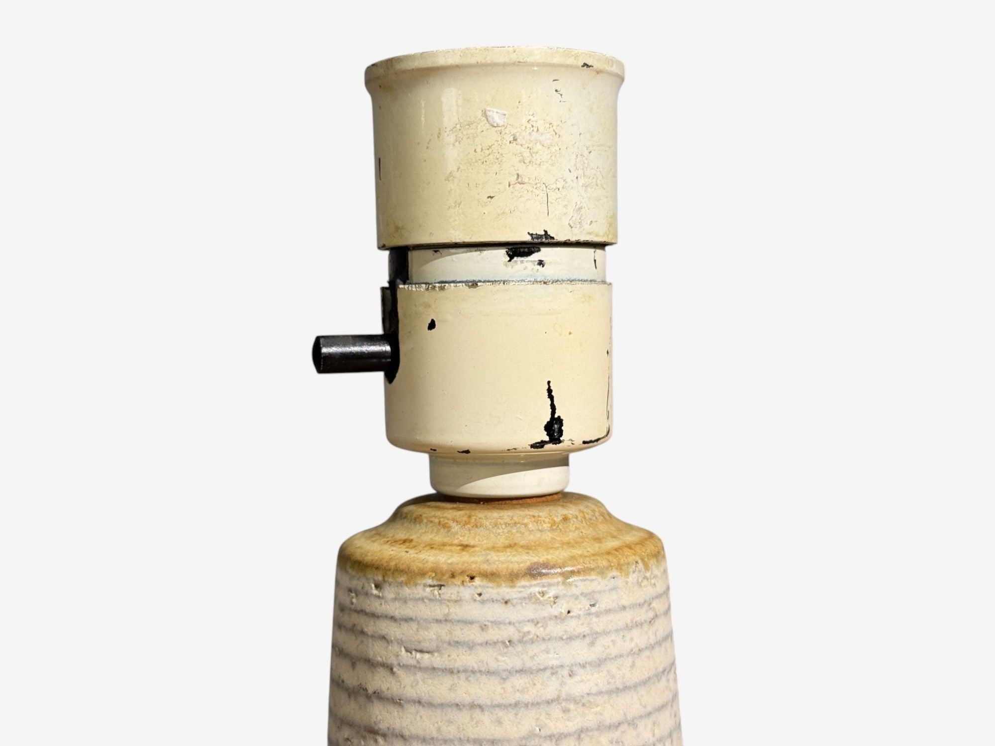 Svend Aage Jensen, Table Lamps, Beige Stoneware, Denmark, 1960s