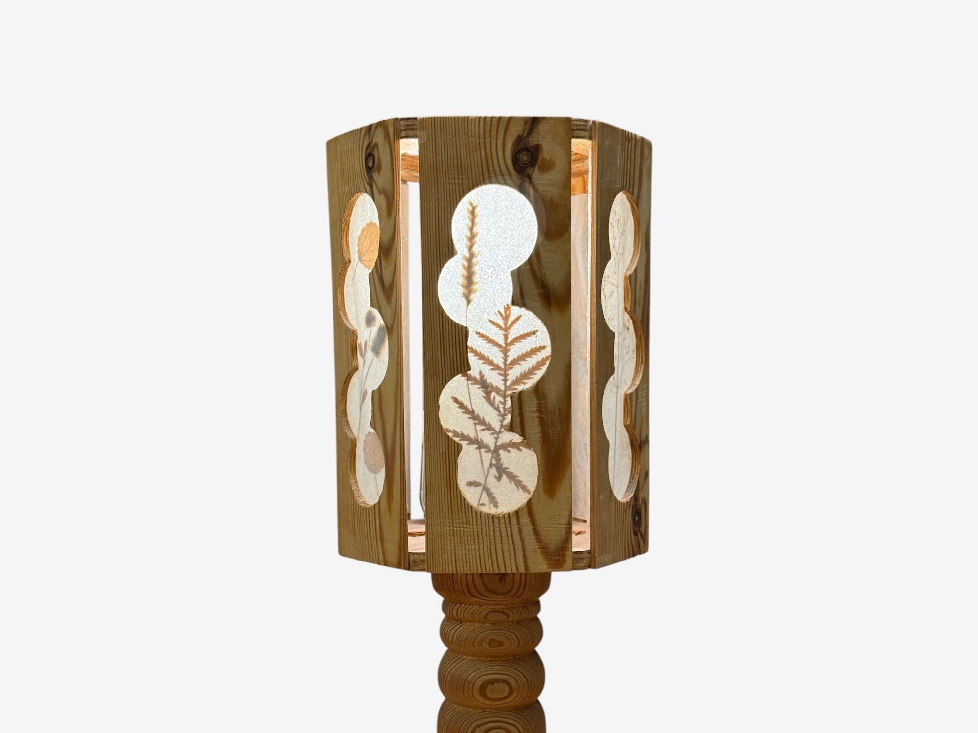 Swedish Modern, Table Lamp, Pine, Fabric, Sweden, 1940s