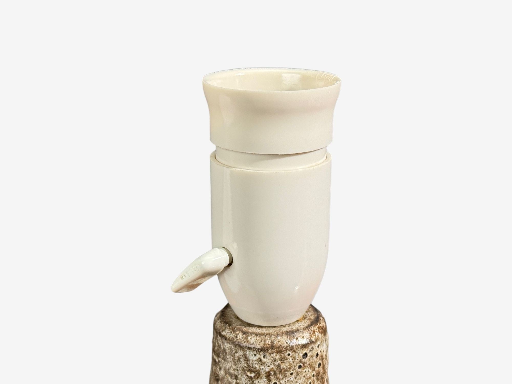 Fridtjof Sejersen, Table Lamp, Brown Ceramic, Denmark, 1960s
