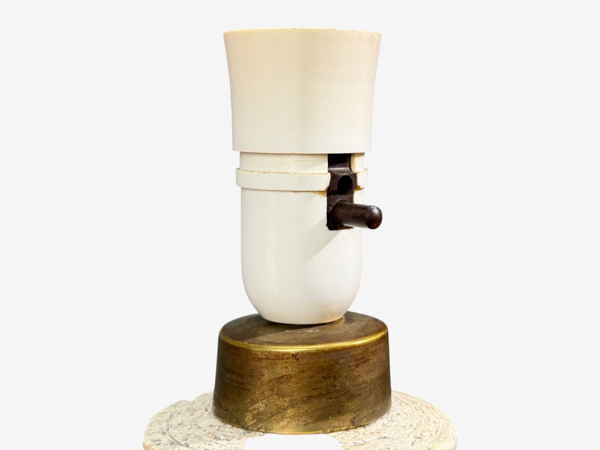 Bitossi, Table Lamp, Chamotte Clay, Gold Leaf, Italy, 1960s
