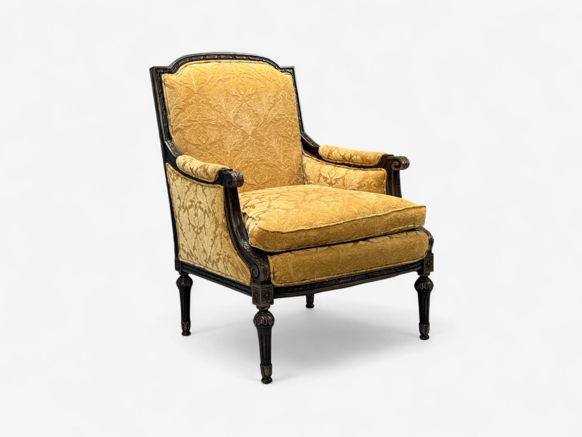 Louis XVI Style, Beige Fabric, Mahogany, Lounge Chairs, France, 1920s