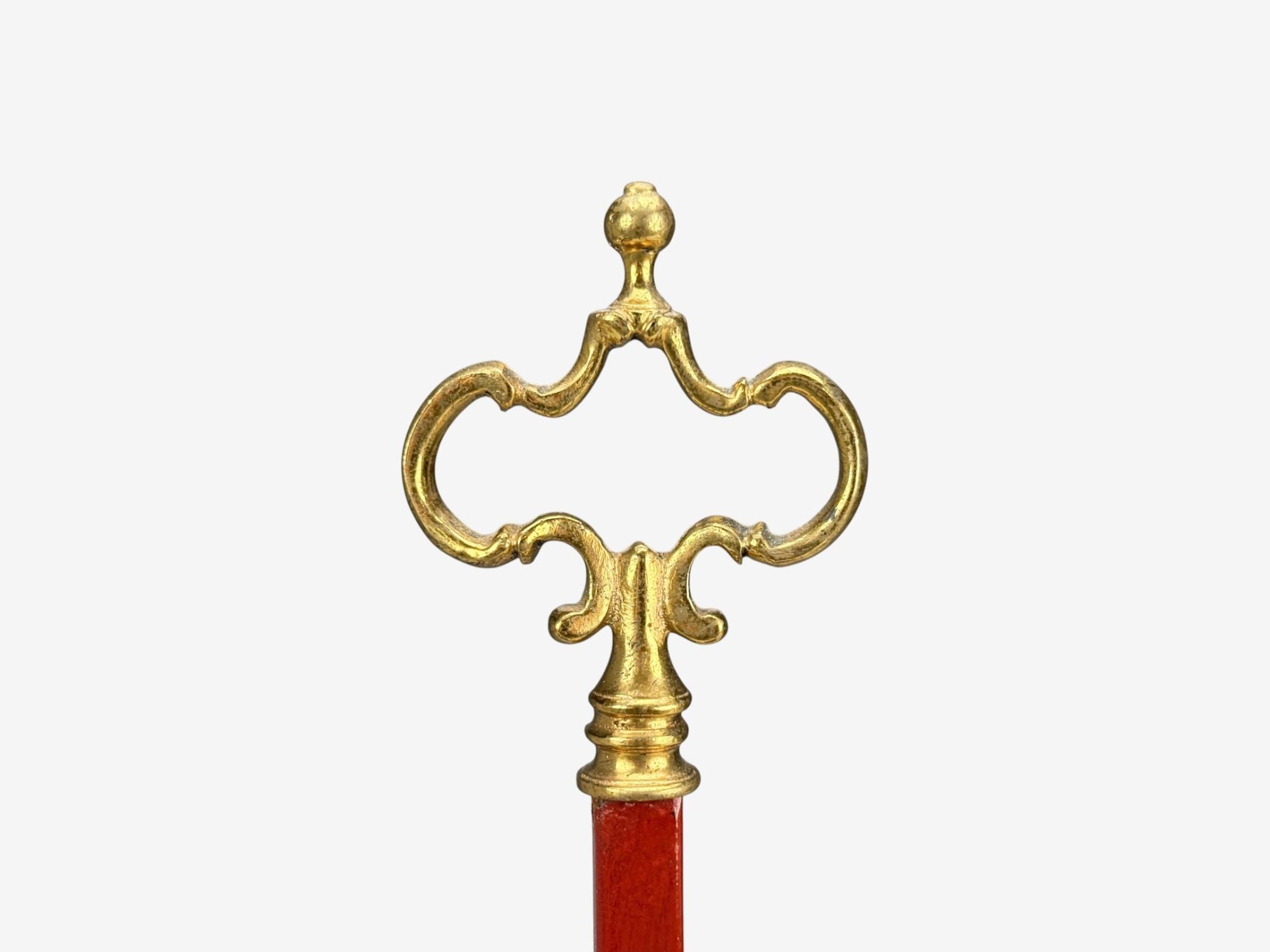 Chinese Export, Painted Metal, Brass, Red Japanned Table Lamp, 20th C.