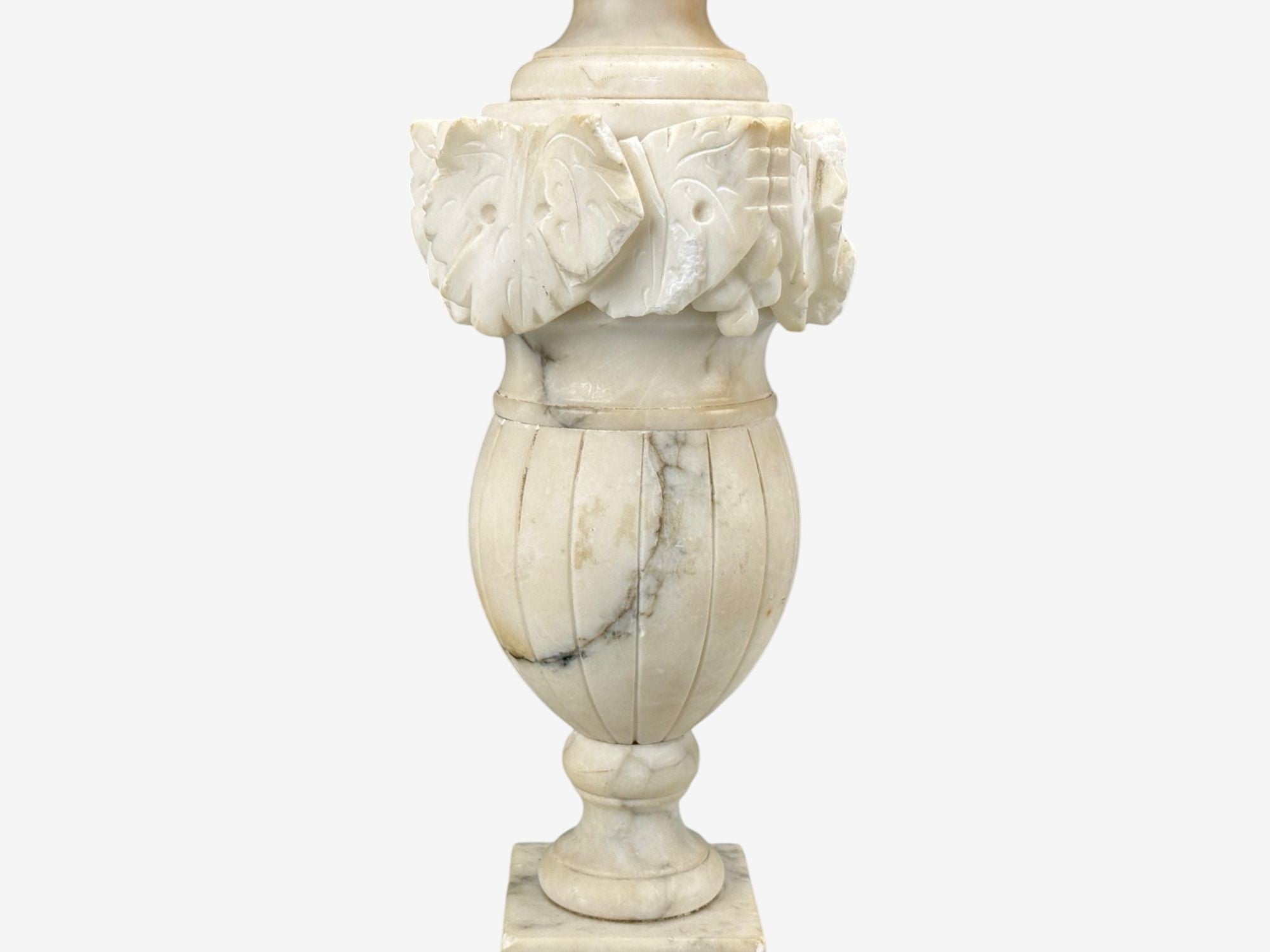 Italian Neoclassical, Marble, Alabaster, Brass, Table Lamps, Italy, 1940s
