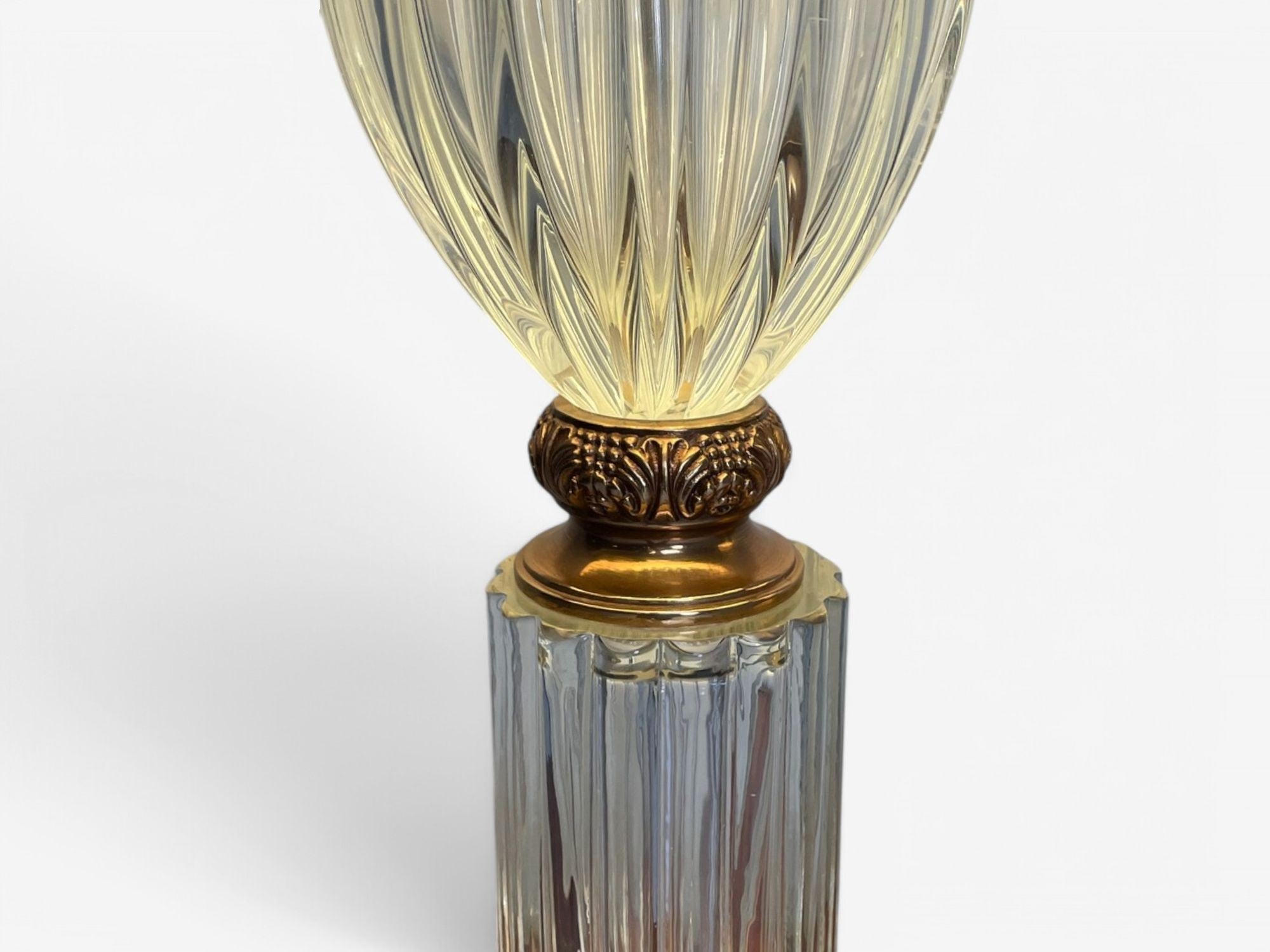 Marbro Lamp Co., Hollywood Regency, Glass, Brass, Urn Form Table Lamps, 2000s