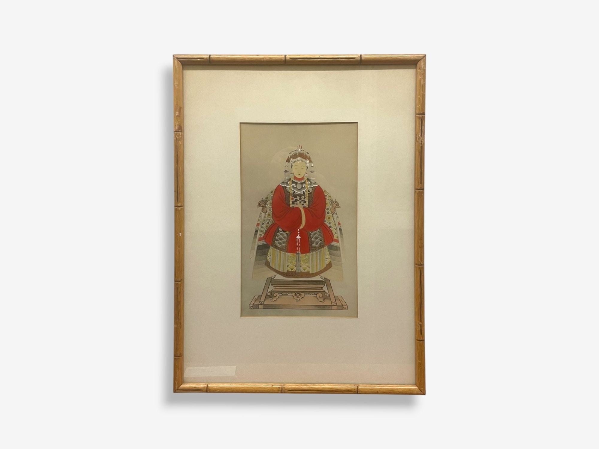 Chinese Export, Ink & Graphite, Vintage Chinese Wall Decorations, Bamboo, 1930s