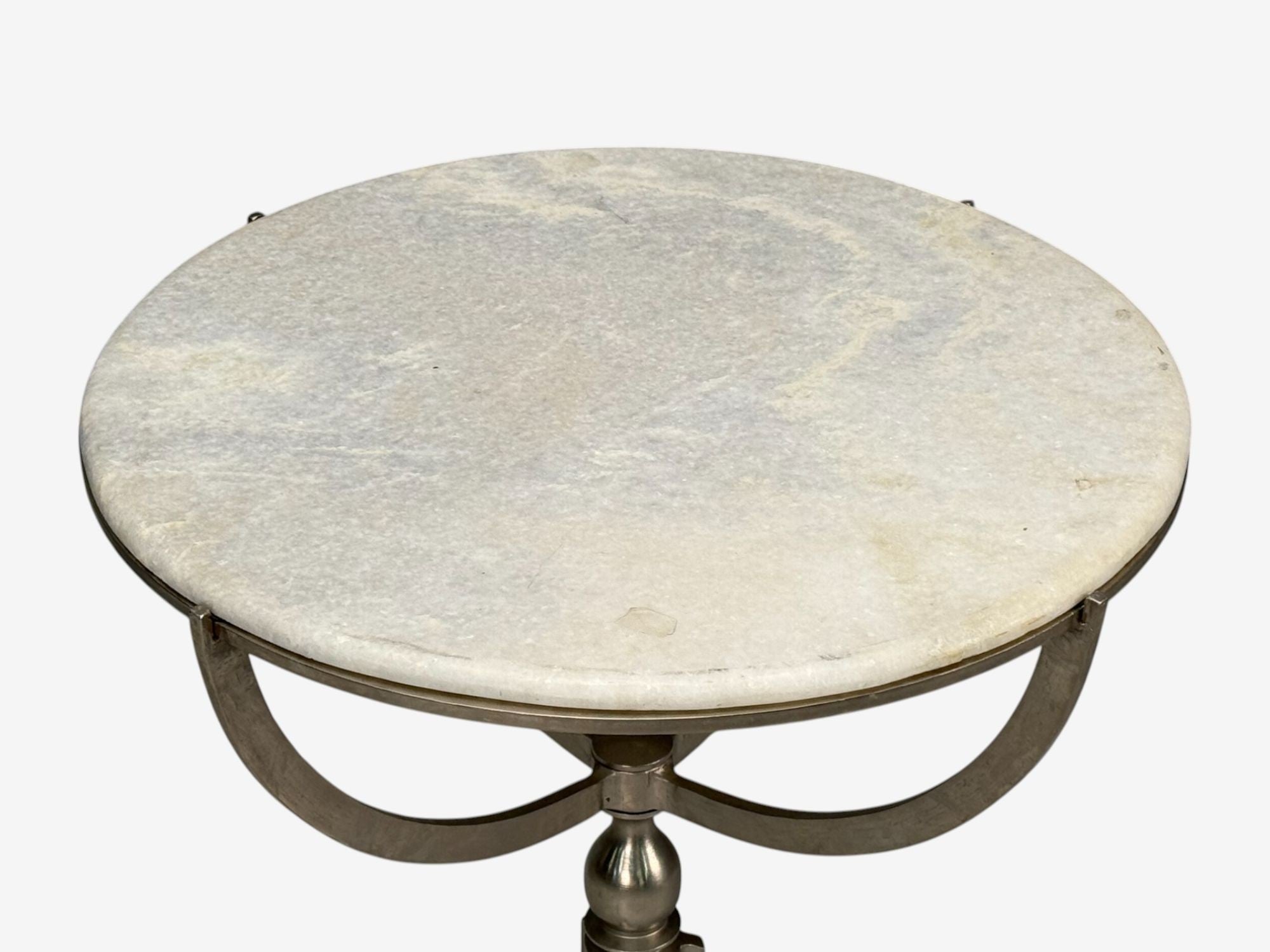 Neoclassical Style, Steel, Marble, End Tables, USA, 20th c.