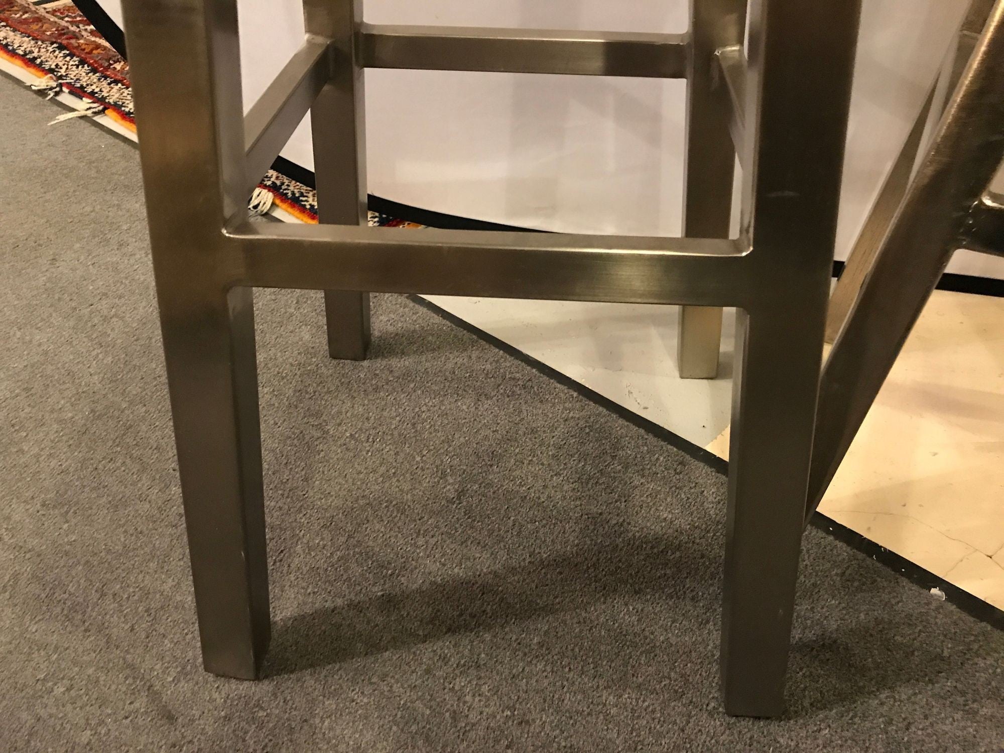 A Pair Of Deco Style Steel Bar Stool