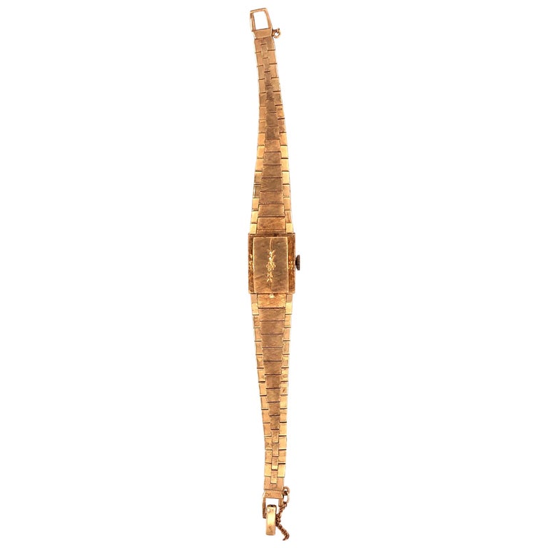 Mid Century Modern Eloga Ladies 14 Karat Yellow Gold Bracelet Wrist Watch