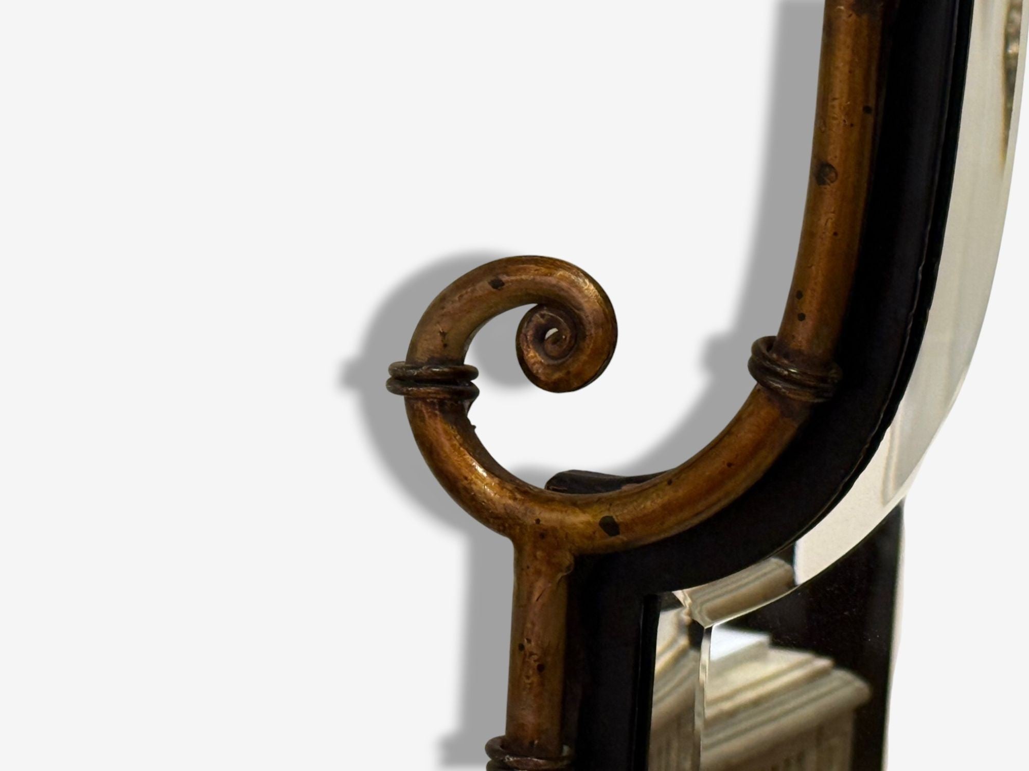 Hollywood Regency, Faux Bamboo Gilt Metal, Pagoda Form Wall Mirrors, USA, 1960s