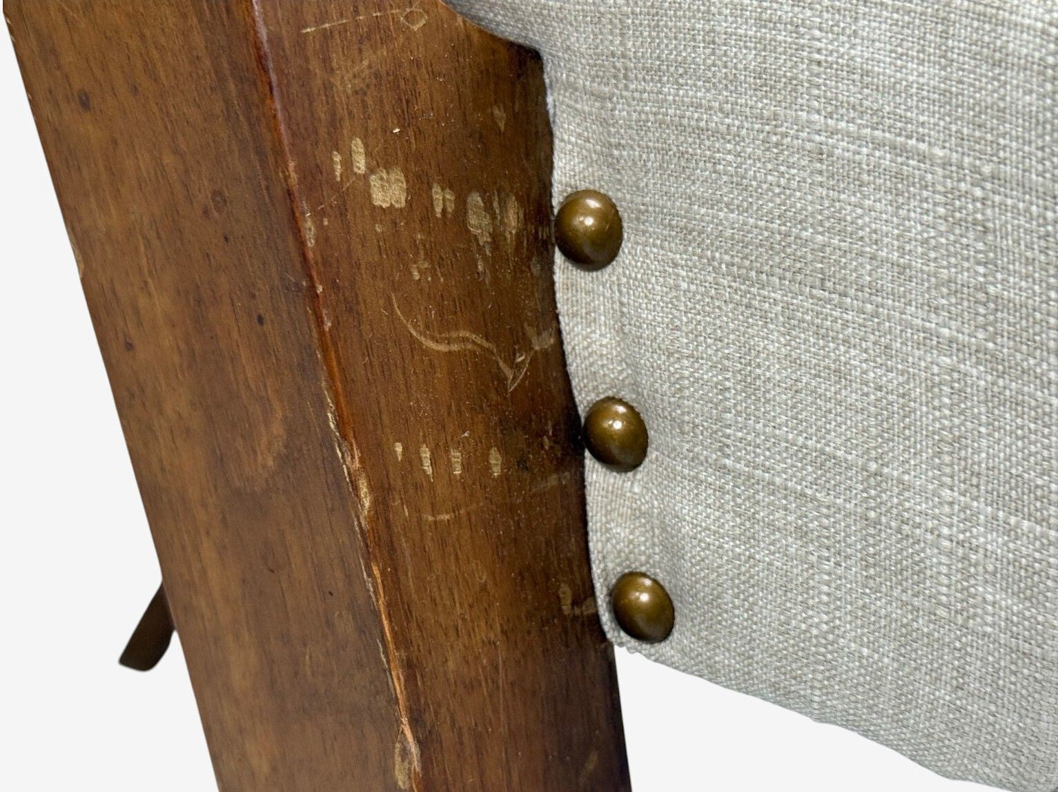 Malatesta & Masson, Beige Fabric, Wood, Occasional Chairs, Italy, 1950s