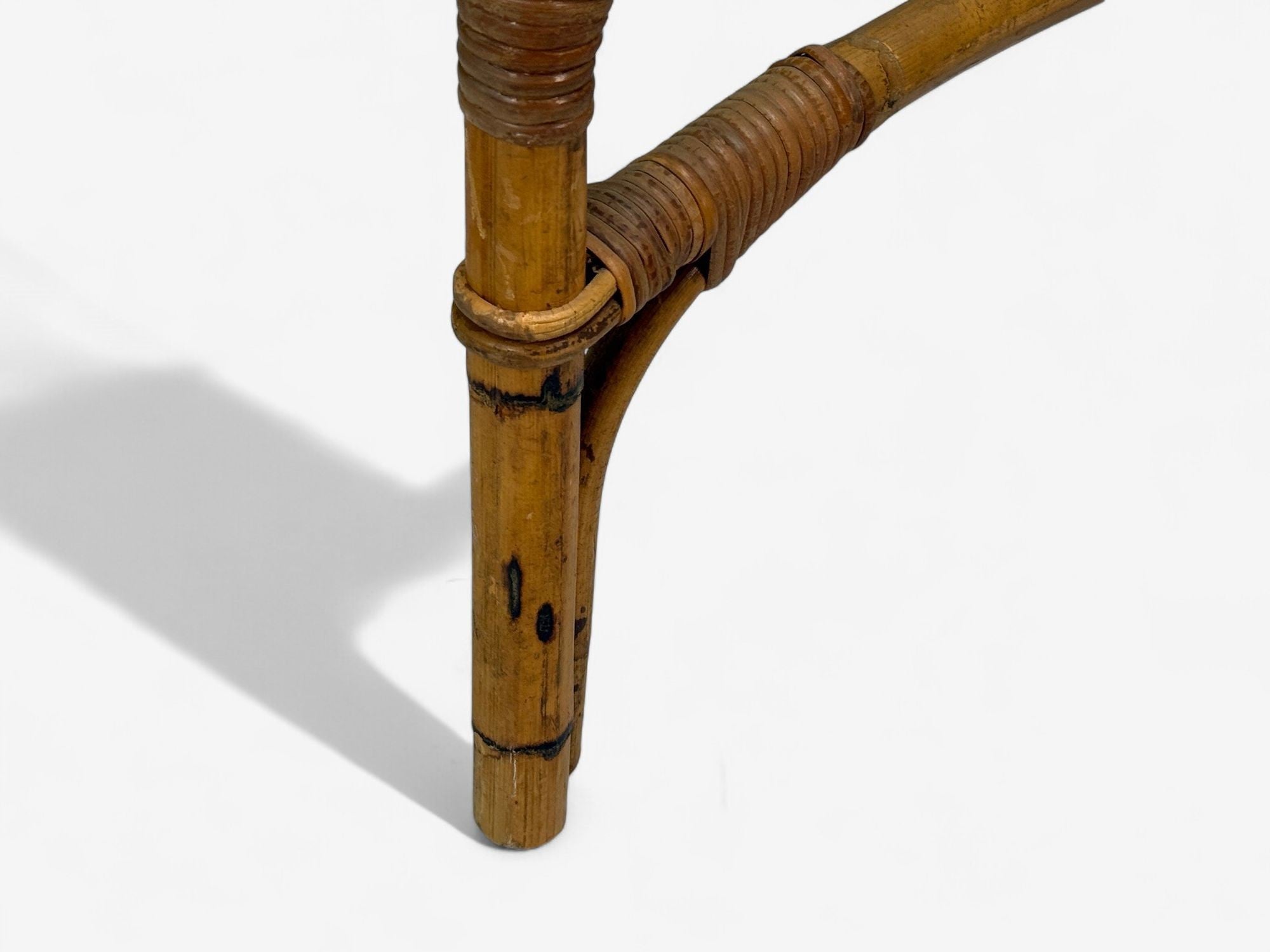 Dal Vera, Italian Modern, Bamboo, Cane, Glass, Dining Table, Italy, 1950s