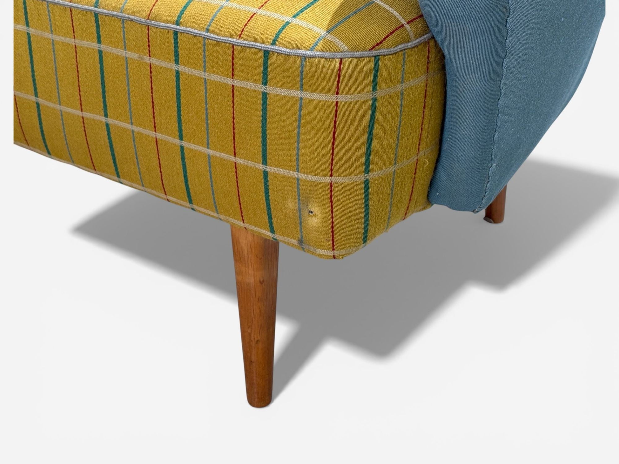 Danish Modern, Corner Sofa, Fabric, Wood, Denmark, 1950s