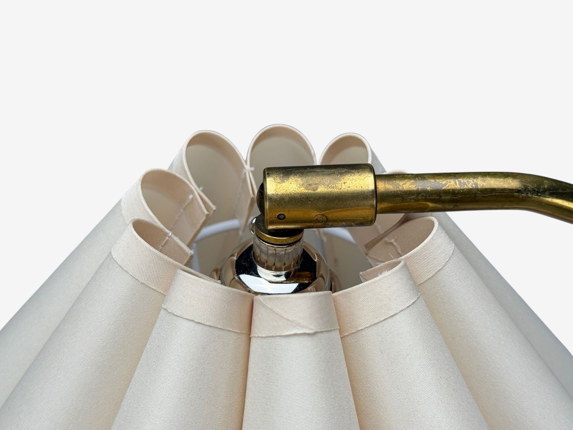 Danish Modern, Brass, Paper, Adjustable Floor Lamp, Denmark, 1960s