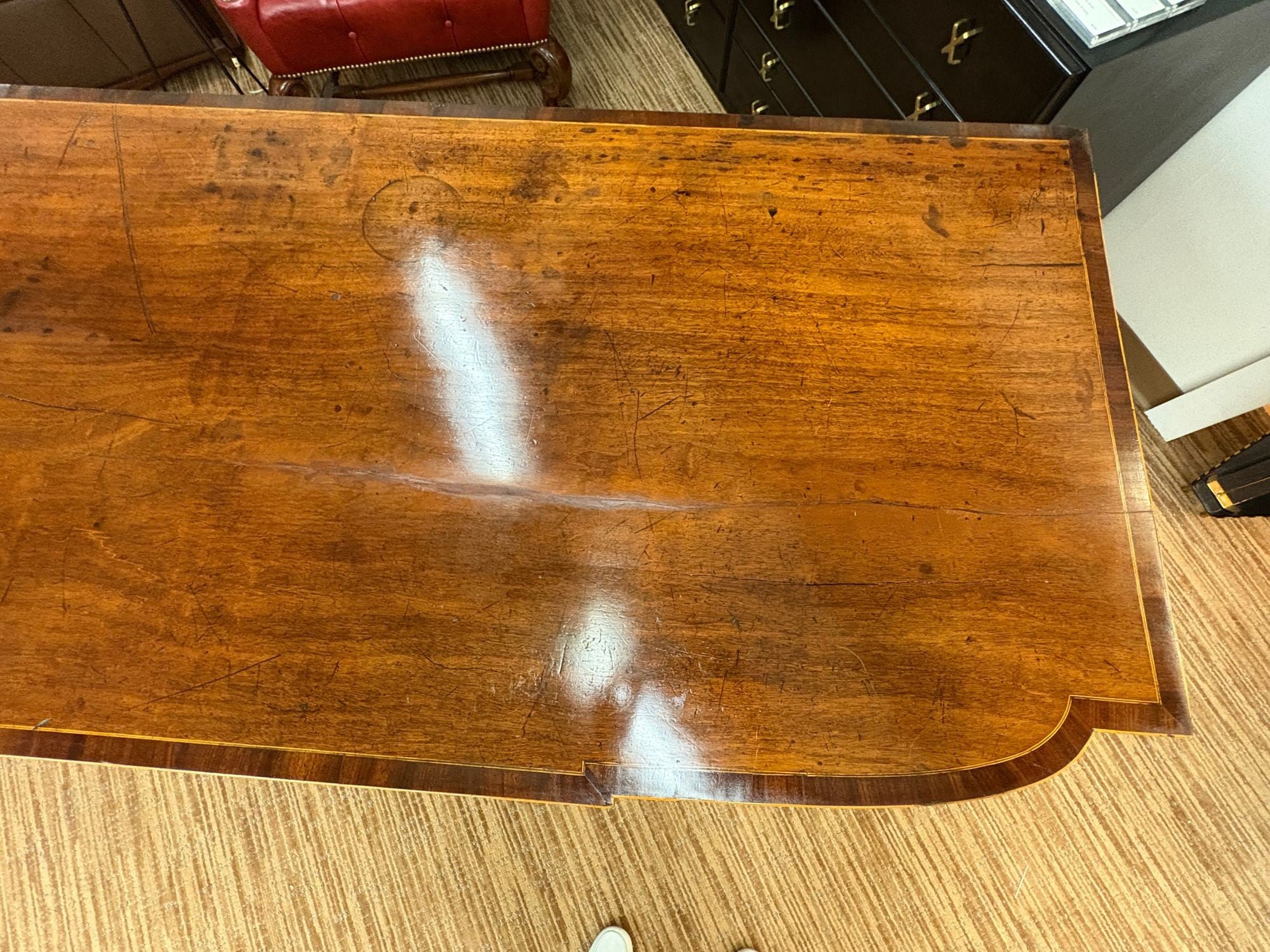 George lll, Mahogany, Inlaid Wood, Satinwood, Brass, Sideboard, England, 18th/19th C.