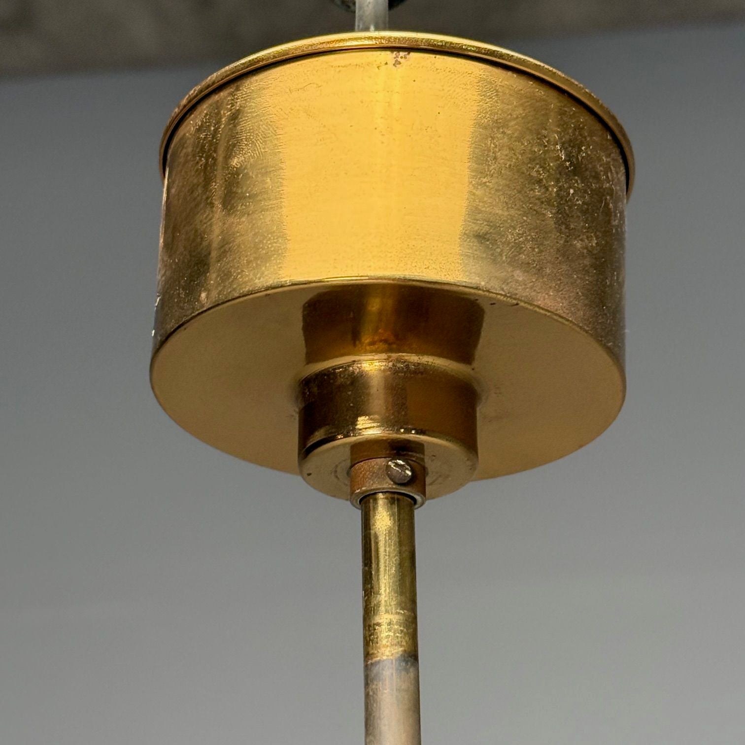 Gino Paroldo, Fontana Arte, Italian Mid-Century Modern, Chandelier, Brass, Glass