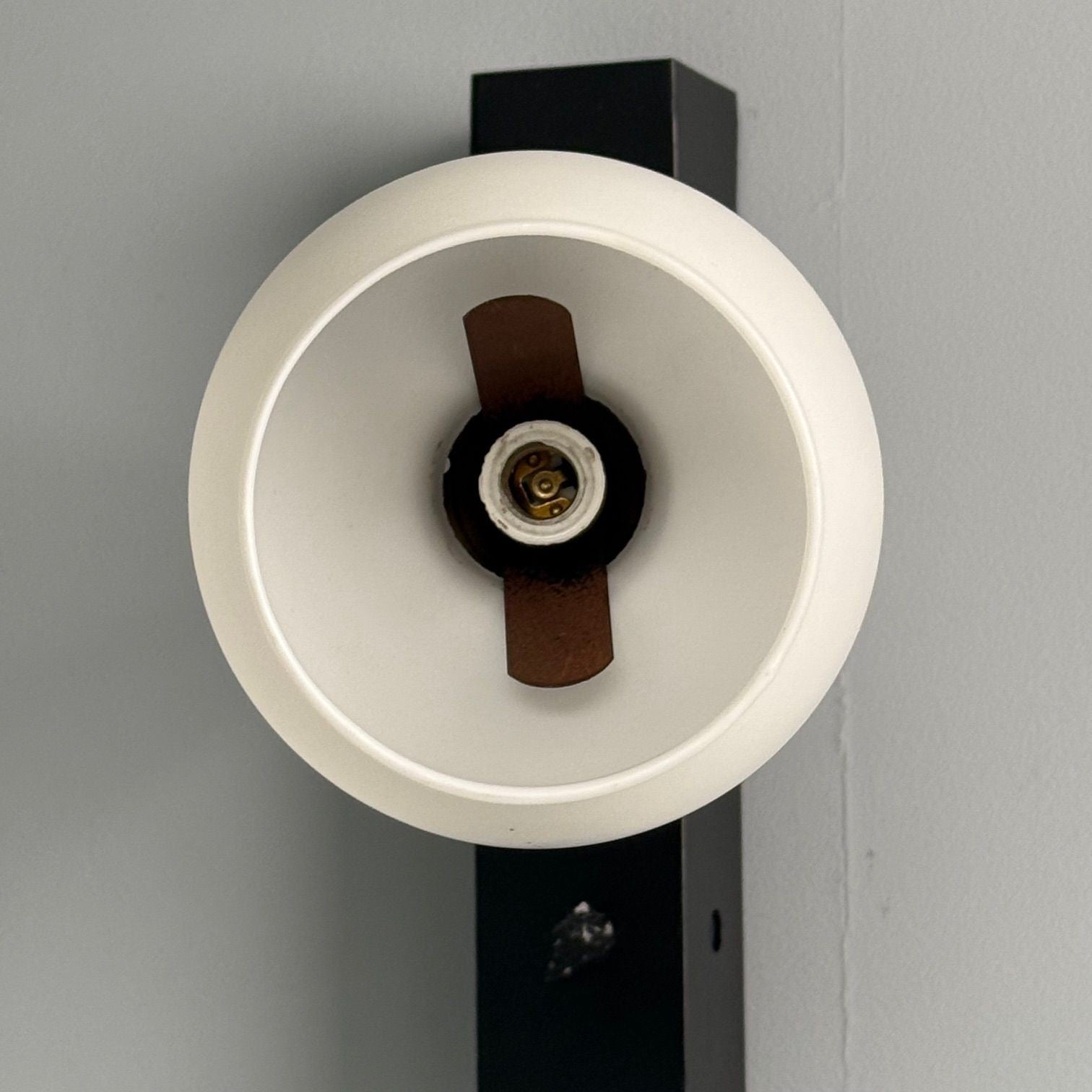 Italian Mid-Century Modern, Three Light Wall Sconce, Painted Metal, Glass, 1950s