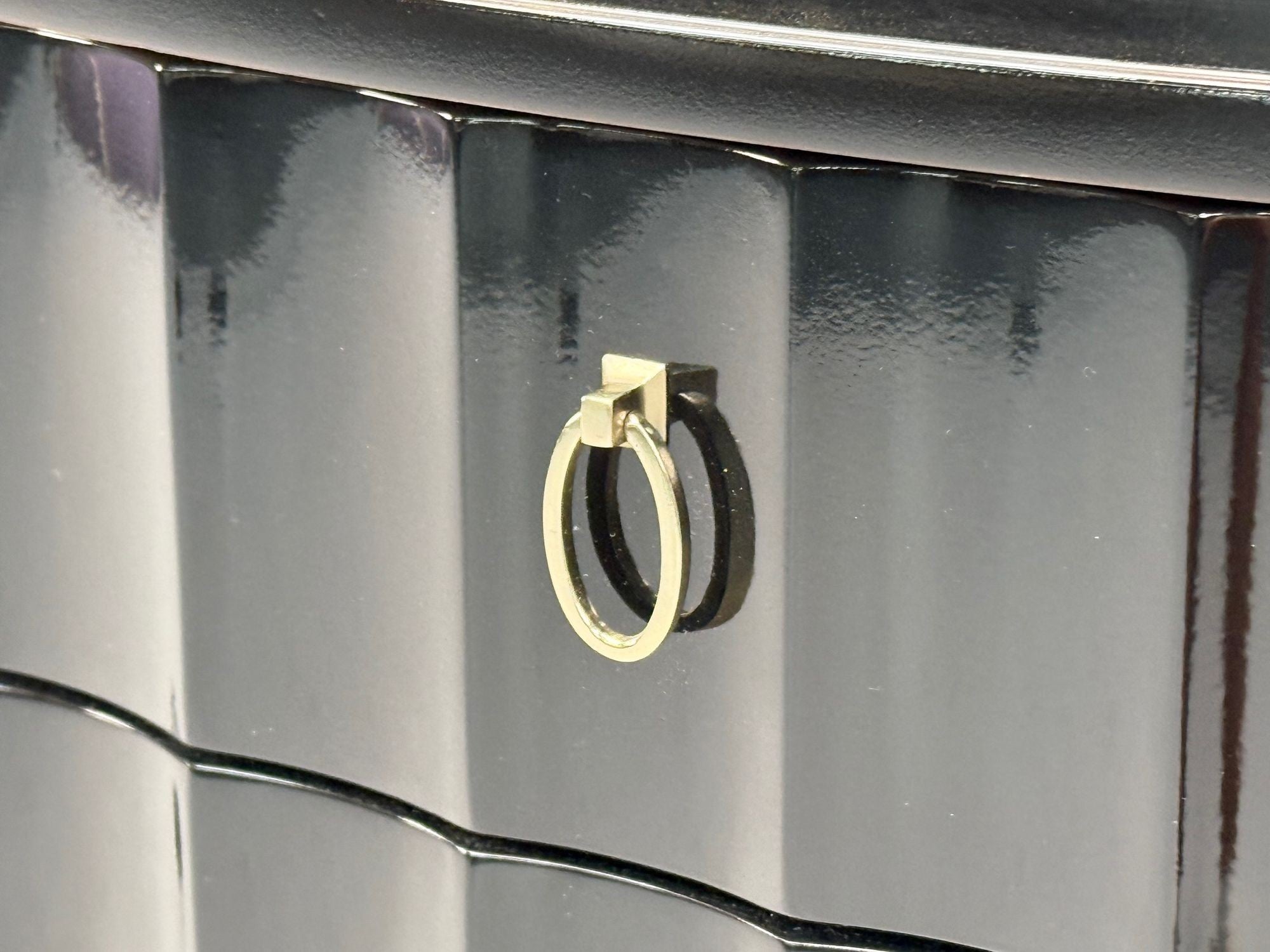 Baker, Hollywood Regency, Black Lacquer, Chrome, Writing Desk, USA, 21st C.