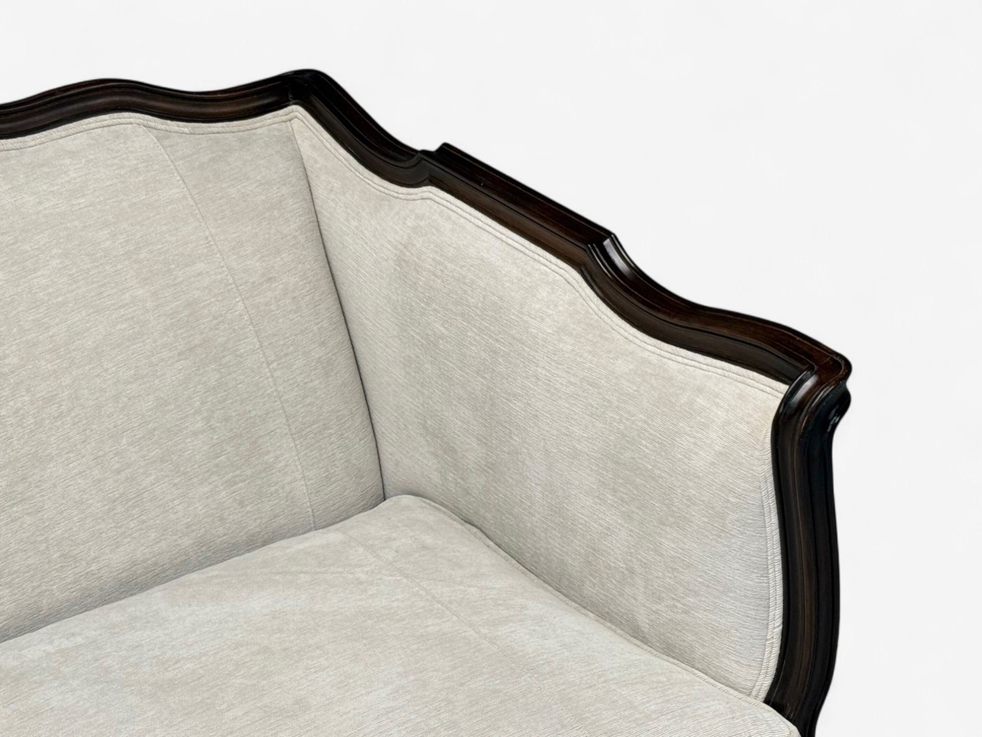 Louis XV Style, Mahogany, Beige Fabric, Sofa, France, 20th C.