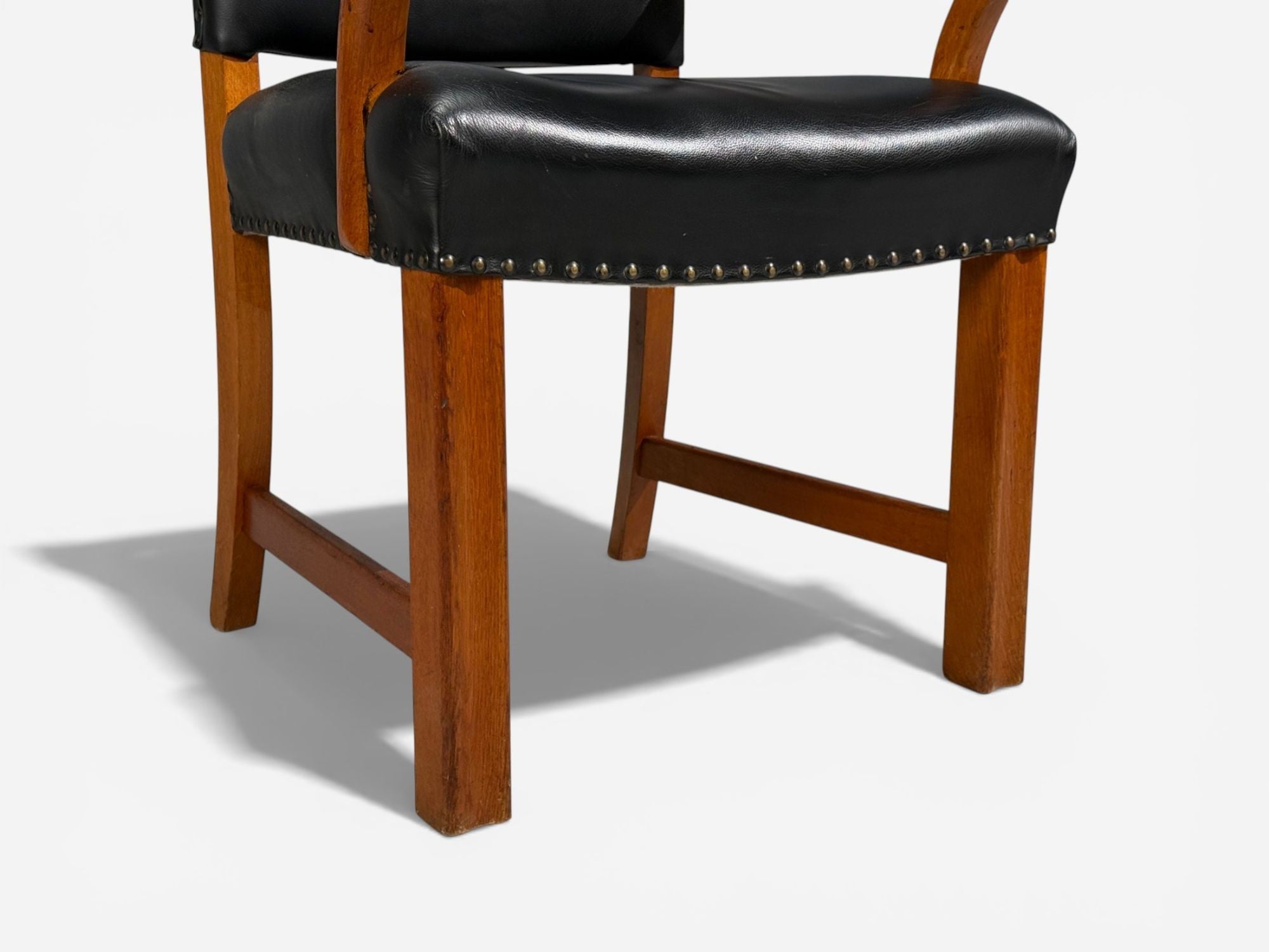 Danish Modern, Armchairs, Black Leather, Bentwood, Denmark, 1960s