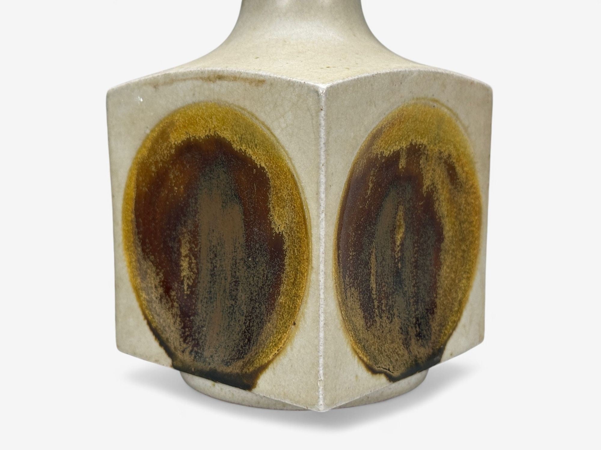 Knabstrup Attribution, Beige Stoneware, Table Lamp, Denmark, 1960s
