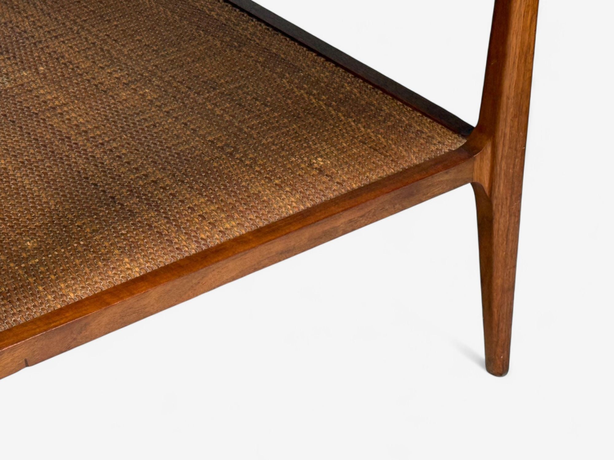 Heritage, American Modern, Walnut, Cane, End Tables, USA, 1960s
