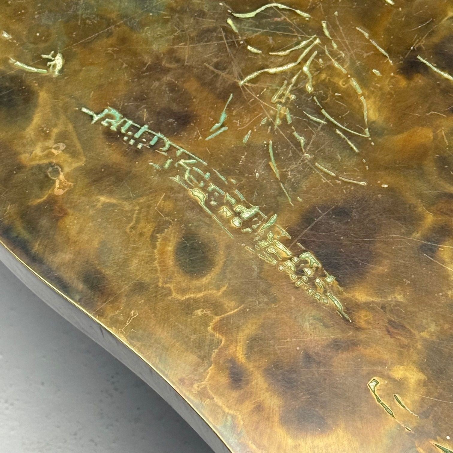 Philip & Kelvin LaVerne, Mid-Century Modern, Organic Form Coffee Table, Bronze