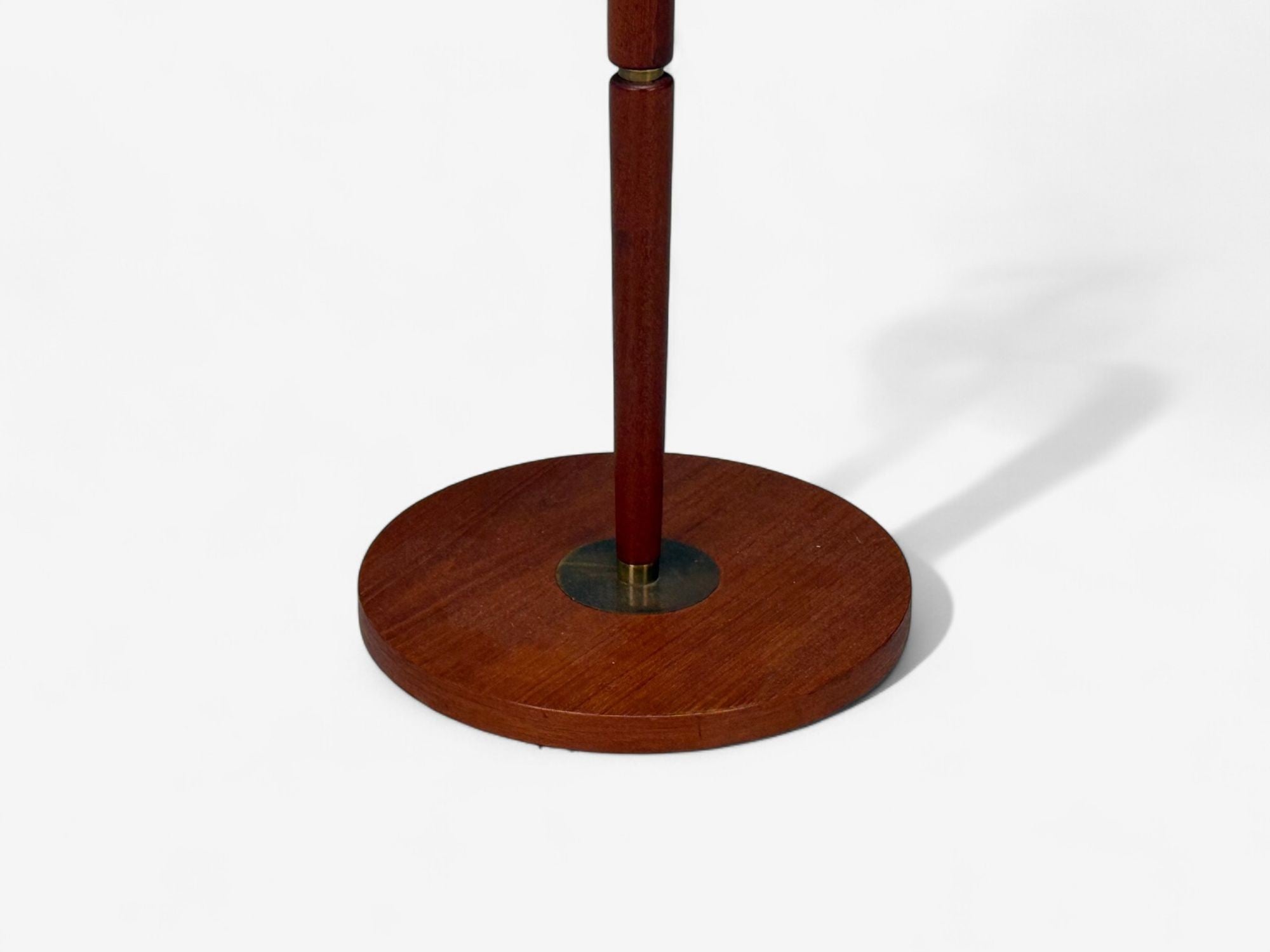 Danish Modern, Teak, Brass, Paper, Floor Lamp, Denmark, 1960s
