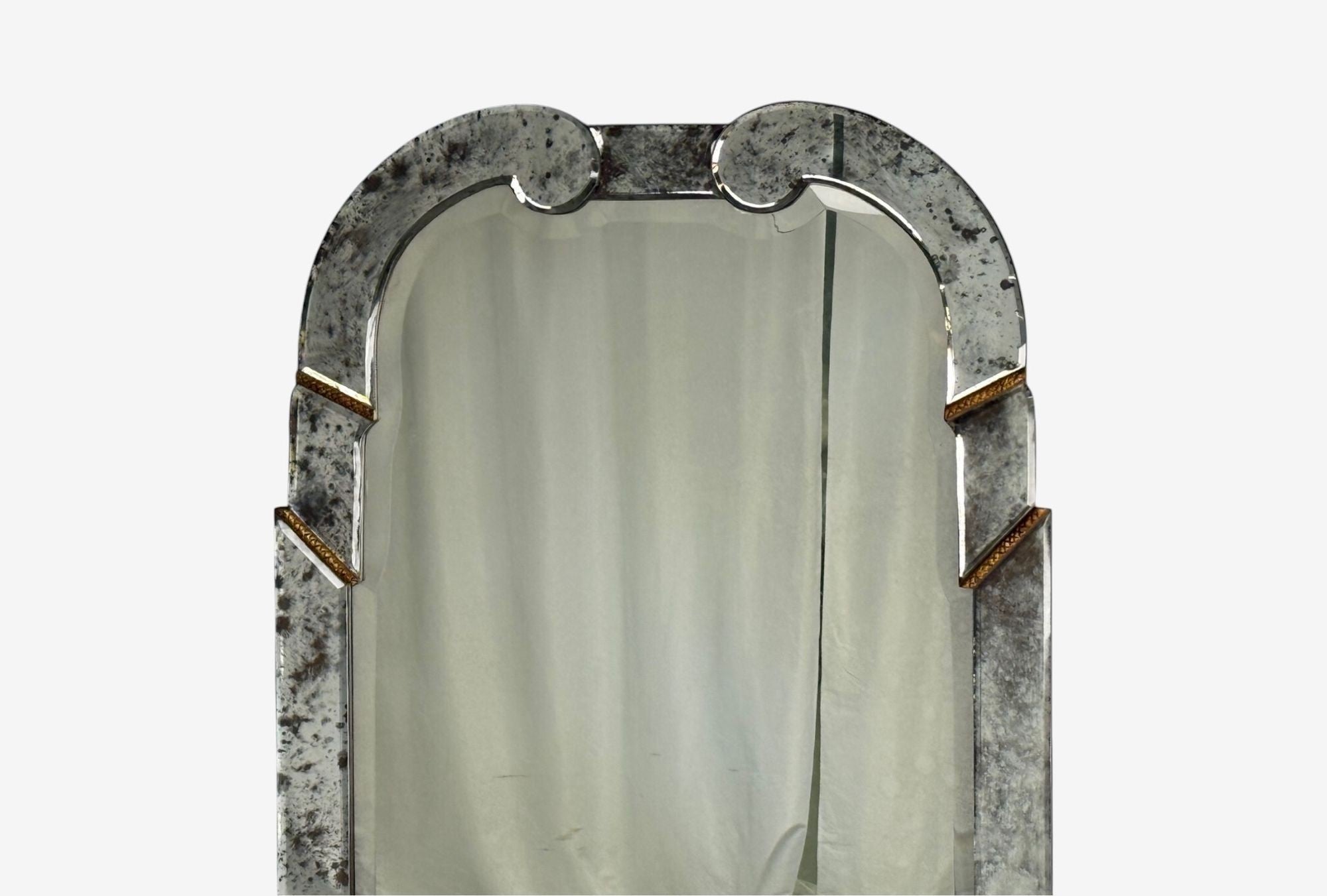 Art Deco Style, Silver Antiqued Beveled Glass, Venetian Wall Mirrors, 21st C.