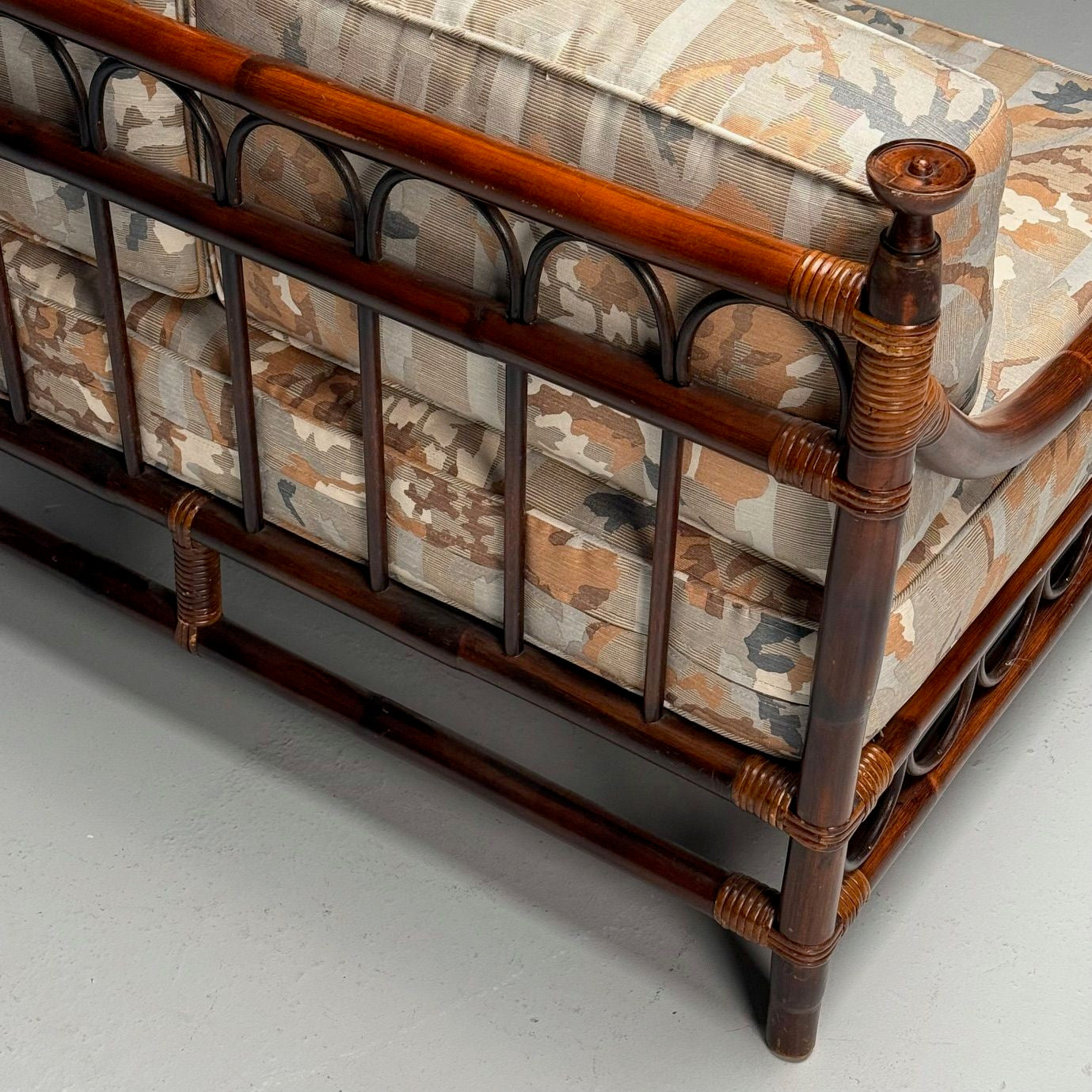 Mid-Century Modern, Daybed or Sofa, Bamboo, Cane, Wood, 20th C.