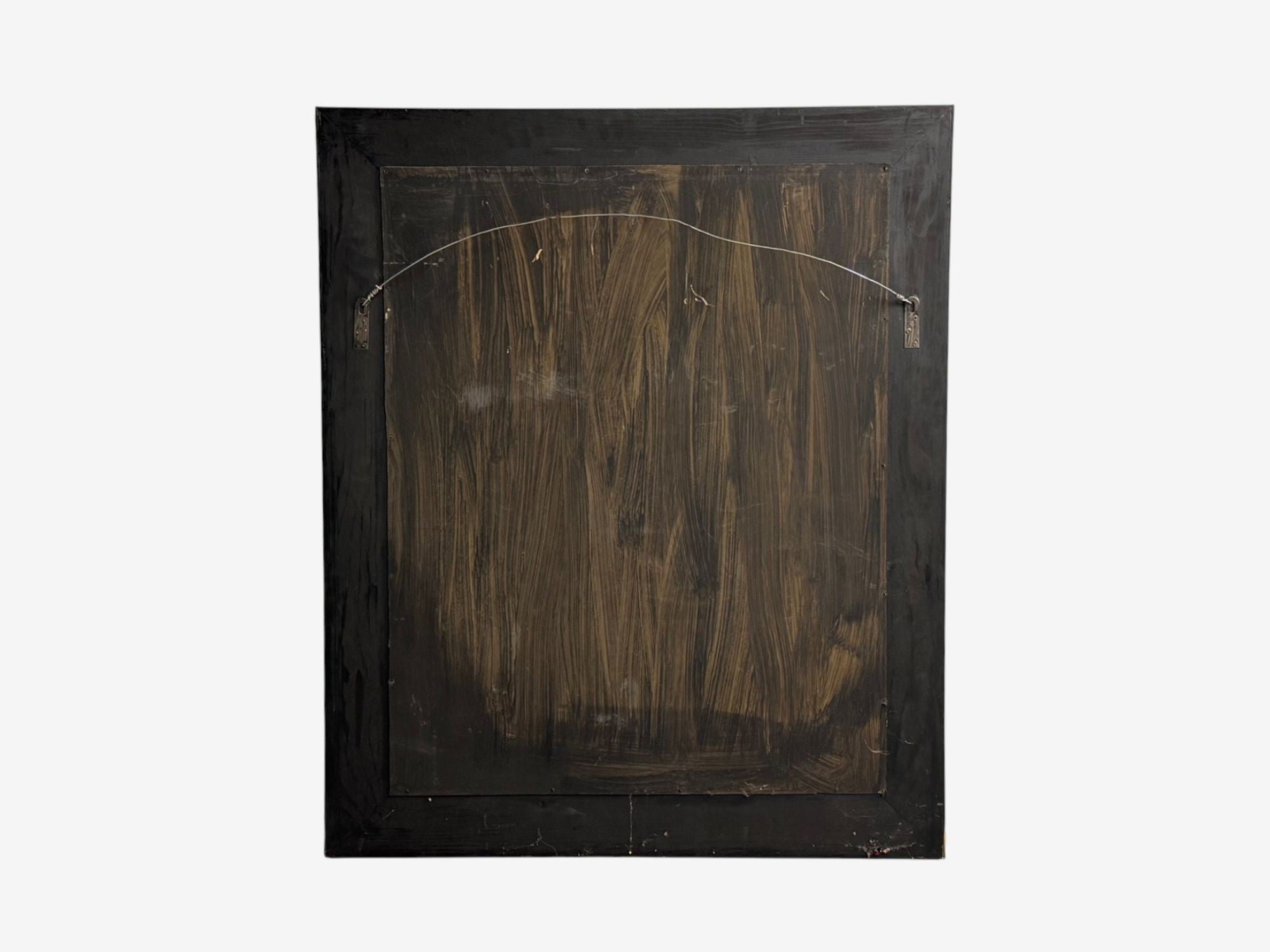 American Modern, Etched Glass, Grey Shadowbox Mirror, USA, 1980s