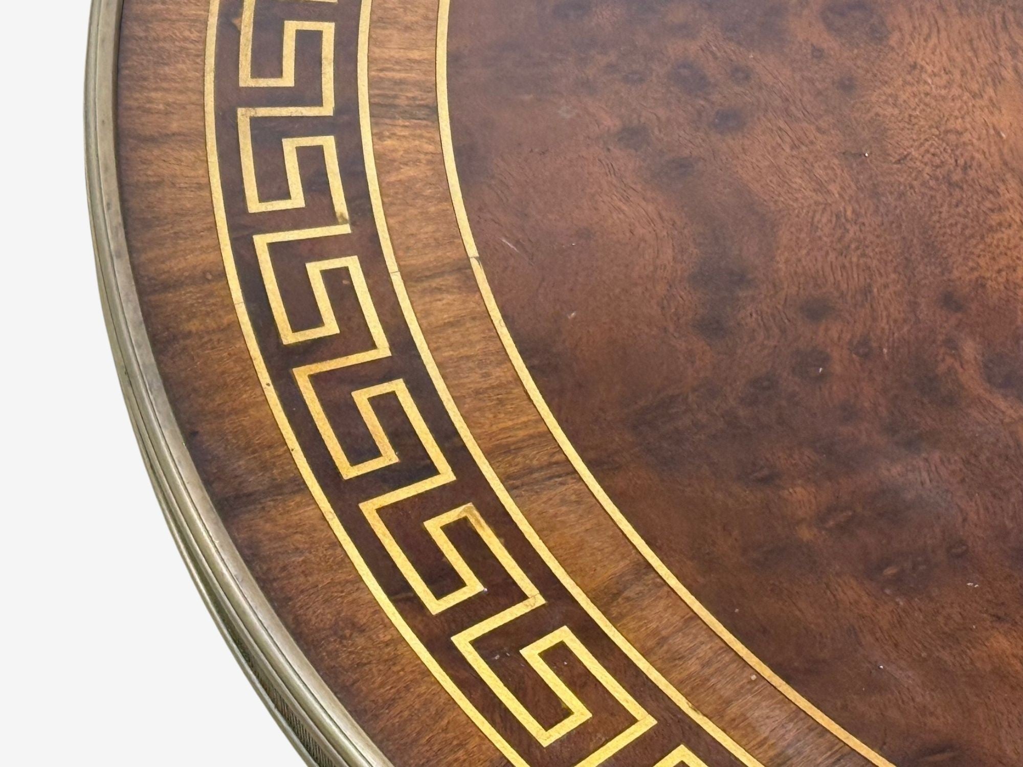 Russian Neoclassical, Burlwood, Brass, Gueridons, France, 1950s