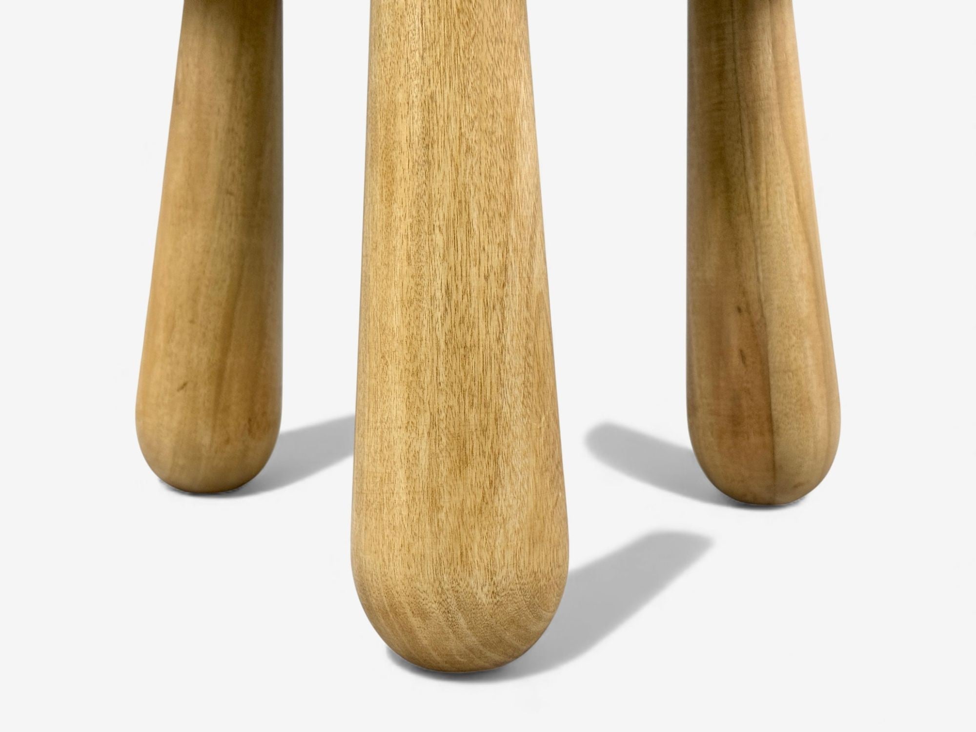 Danish Modern Style, Gray Sheepskin, Maple, Shearling Footstools, 21st c.