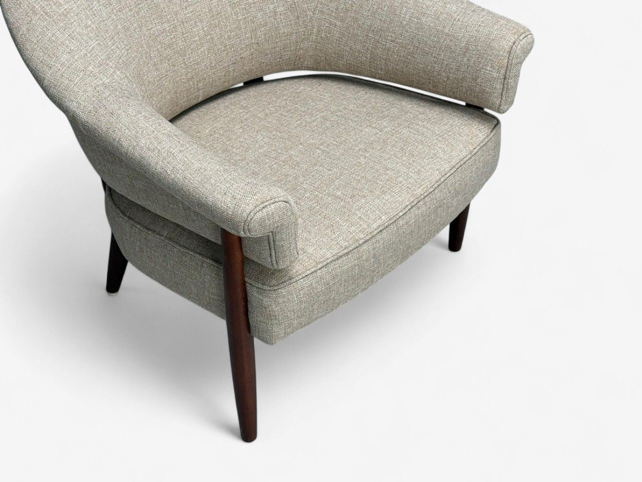 Swedish Modern, Teak, Beige Wool, Floating Lounge Chair, Sweden, 1960s