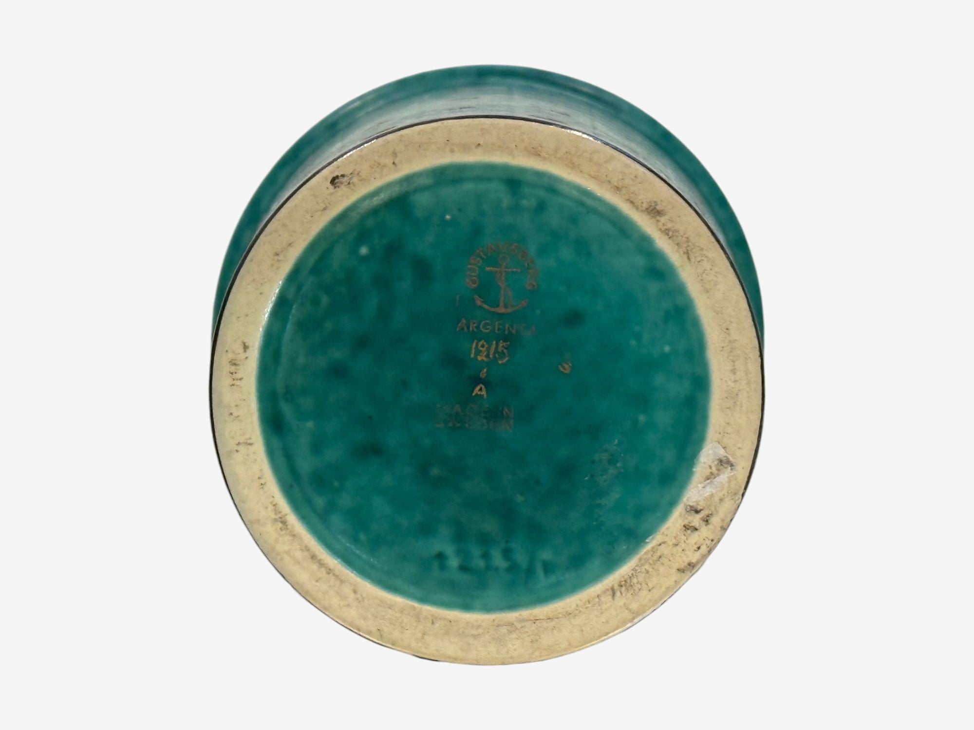 Wilhelm Kage, Green Ceramic, Argenta Vase, Sweden, 1930s