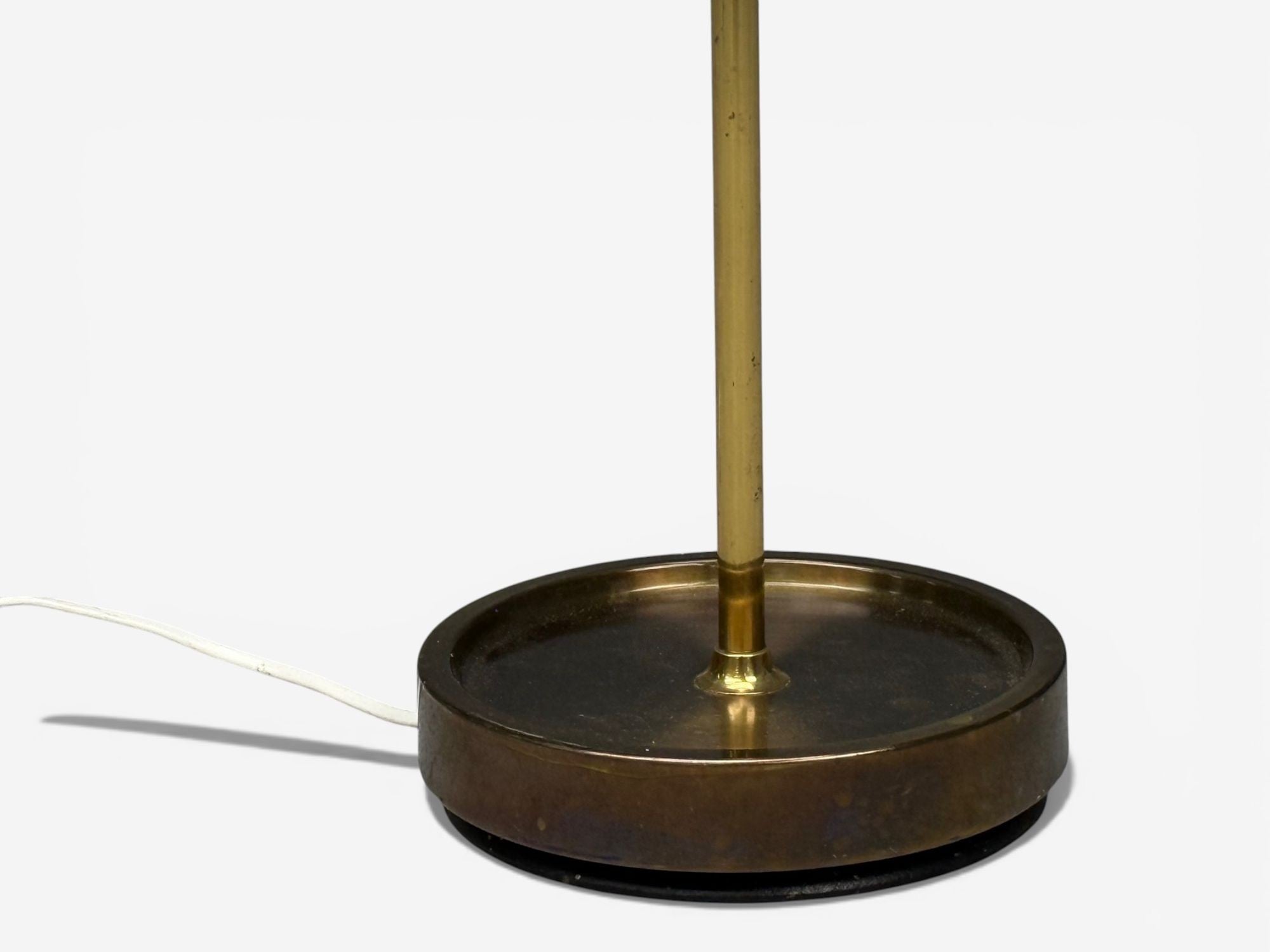 Falkenbergs Belysning, Floor Lamp, Brass, Rattan, Sweden, 1950s
