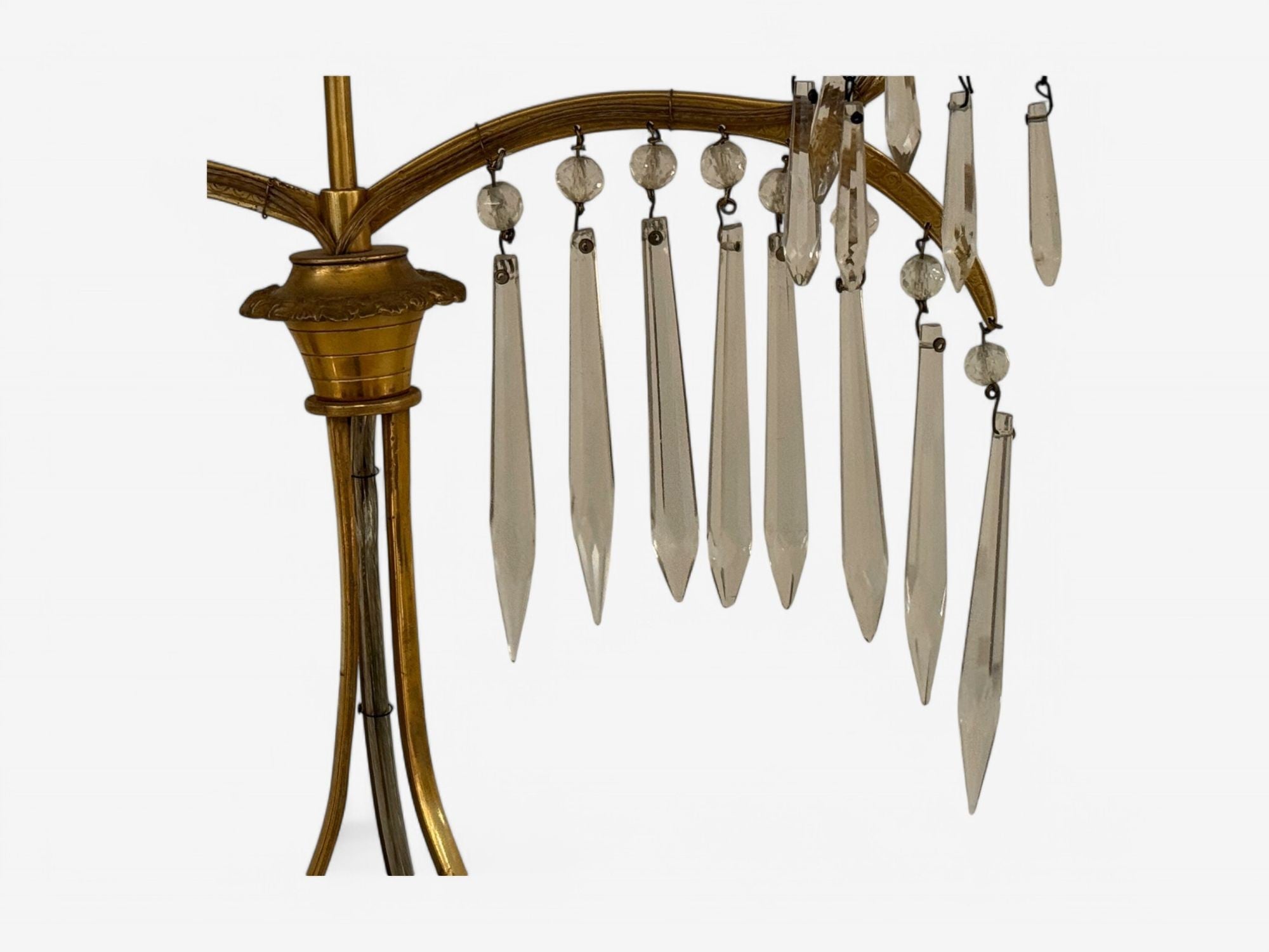 Russian Neoclassical, Table Lamps, Dore Bronze, Crystal, France, 19th C.